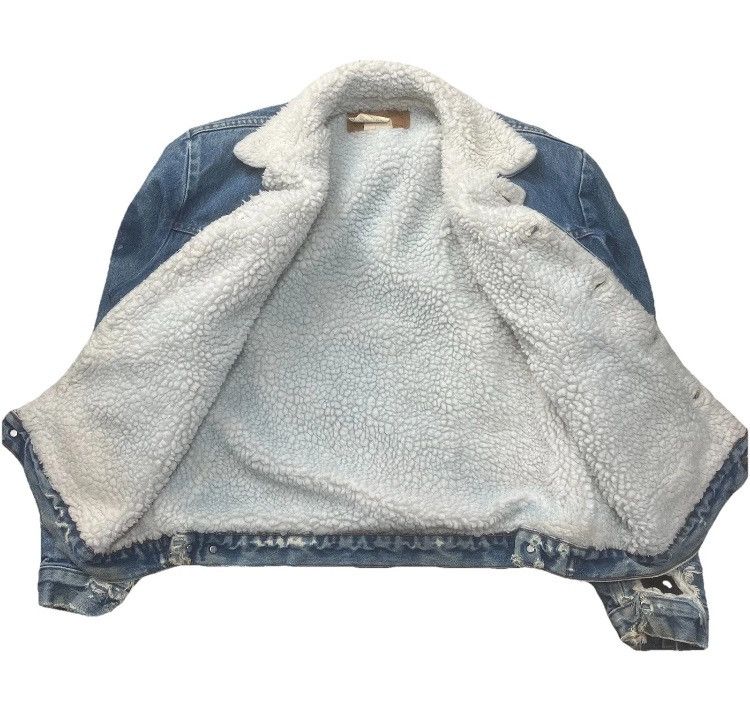 Vintage × Wrangler Faded Distressed Wrangler Sherpa Denim Jacket Size US M / EU 48-50 / 2 - 4 Thumbnail