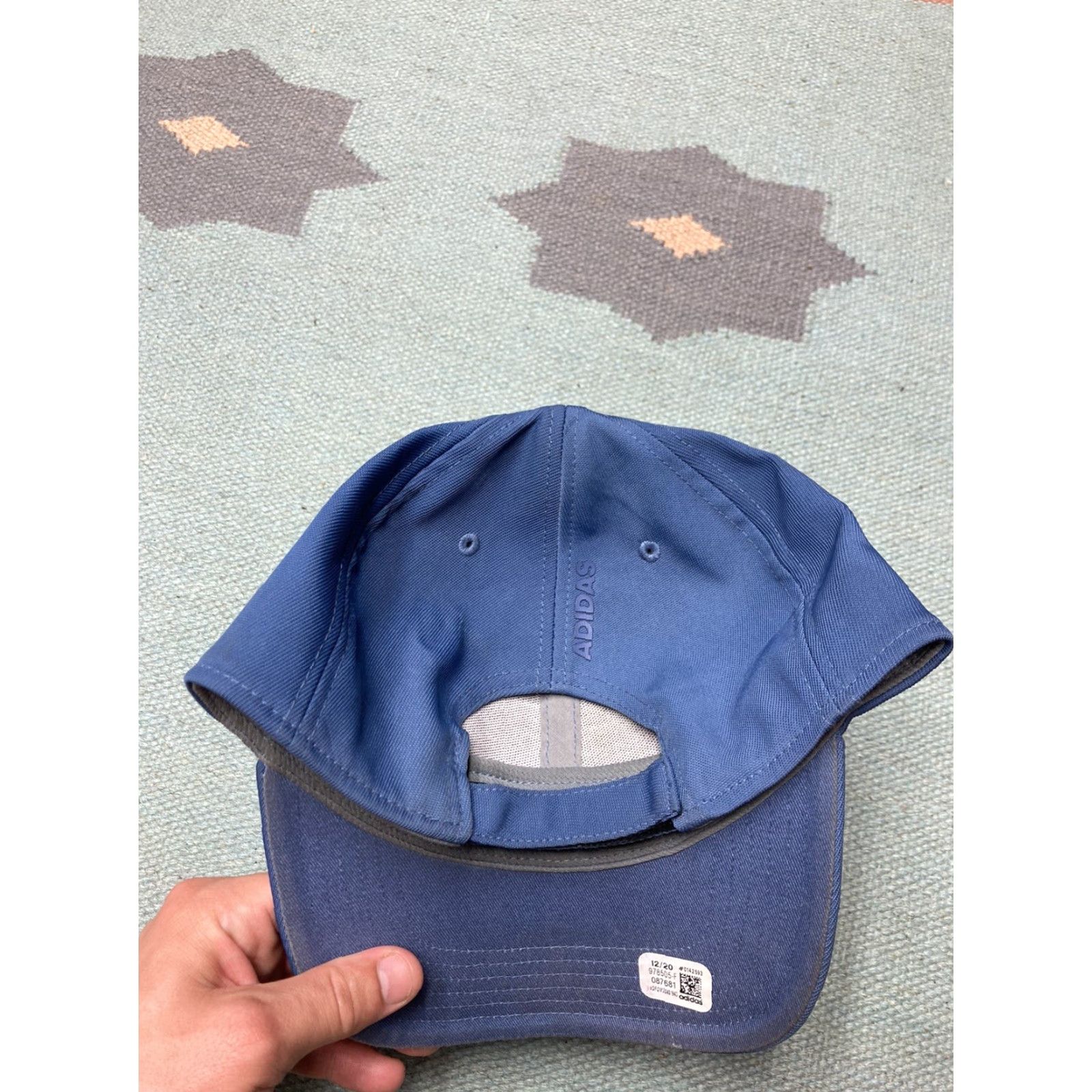 Adidas Adidas Strapback Hat Cap Running Blue Polyester Spandex Gym Active Wear Men Adjustable Size Blue Strapback Hat Size ONE SIZE - 5 Thumbnail