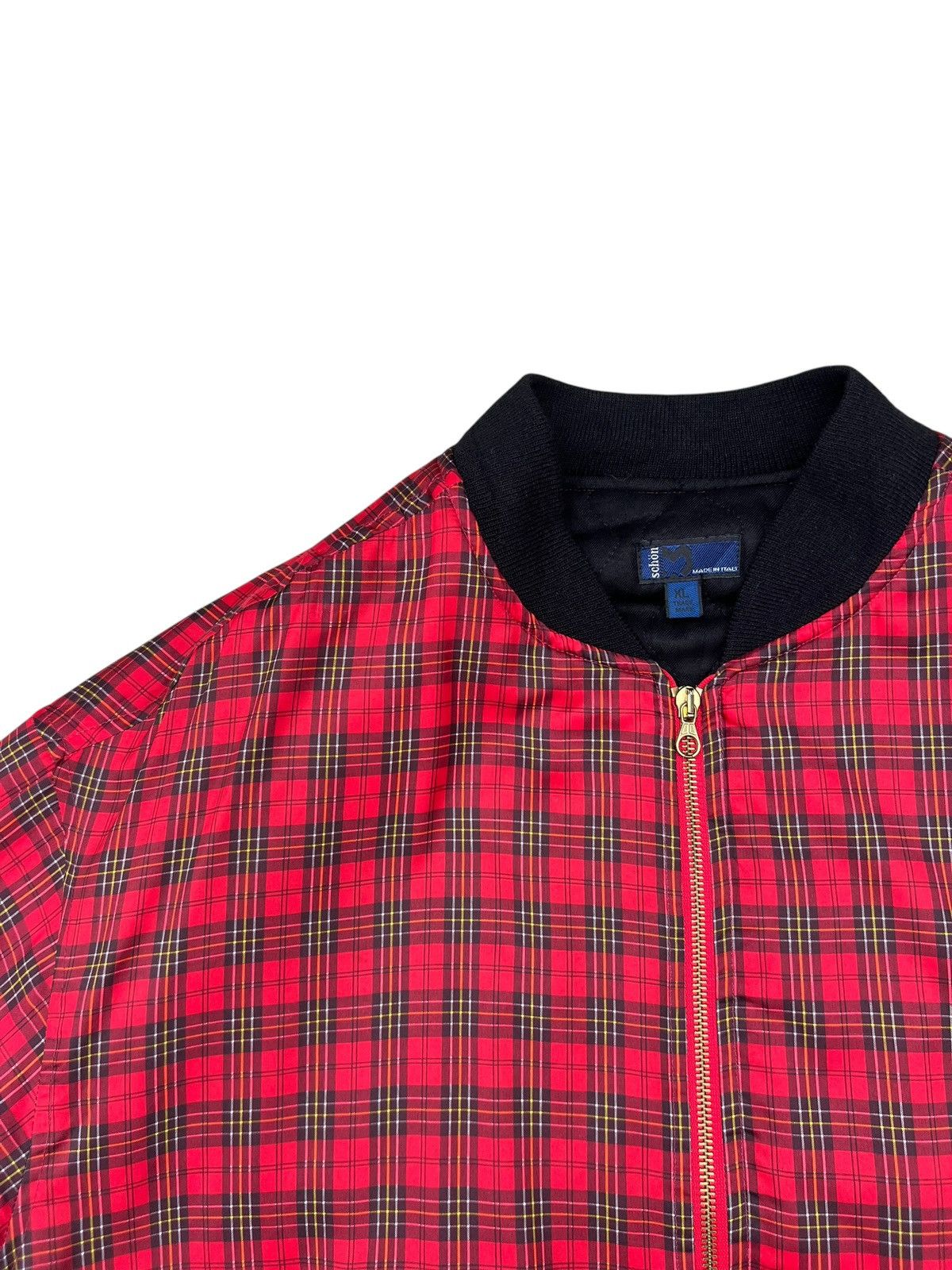 Mila Schon Vintage 80s 90s Mila Schon Red Tartan Bomber Jacket Size US XL / EU 56 / 4 - 12 Thumbnail