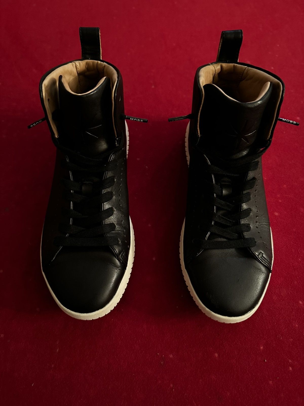Other MOBS Black Leather Tread High-Top Sneakers SZ 8. Retail $330 Size US 8 / IT 38 - 5 Thumbnail