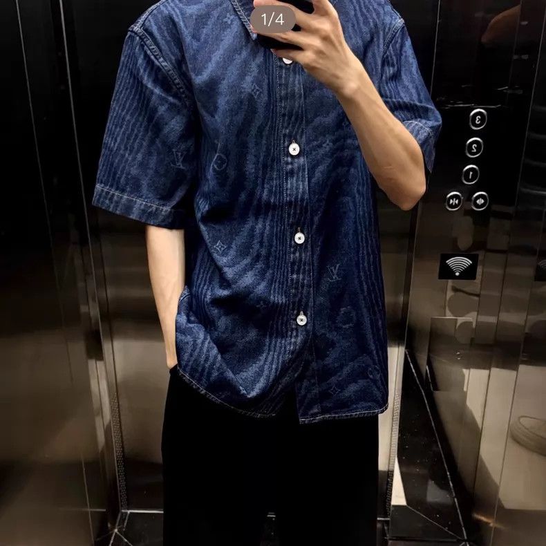 Louis Vuitton Louis Vuitton FW25 Pre-Fall Men's Short Sleeve Denim Butto Size US XL / EU 56 / 4 - 1 Thumbnail