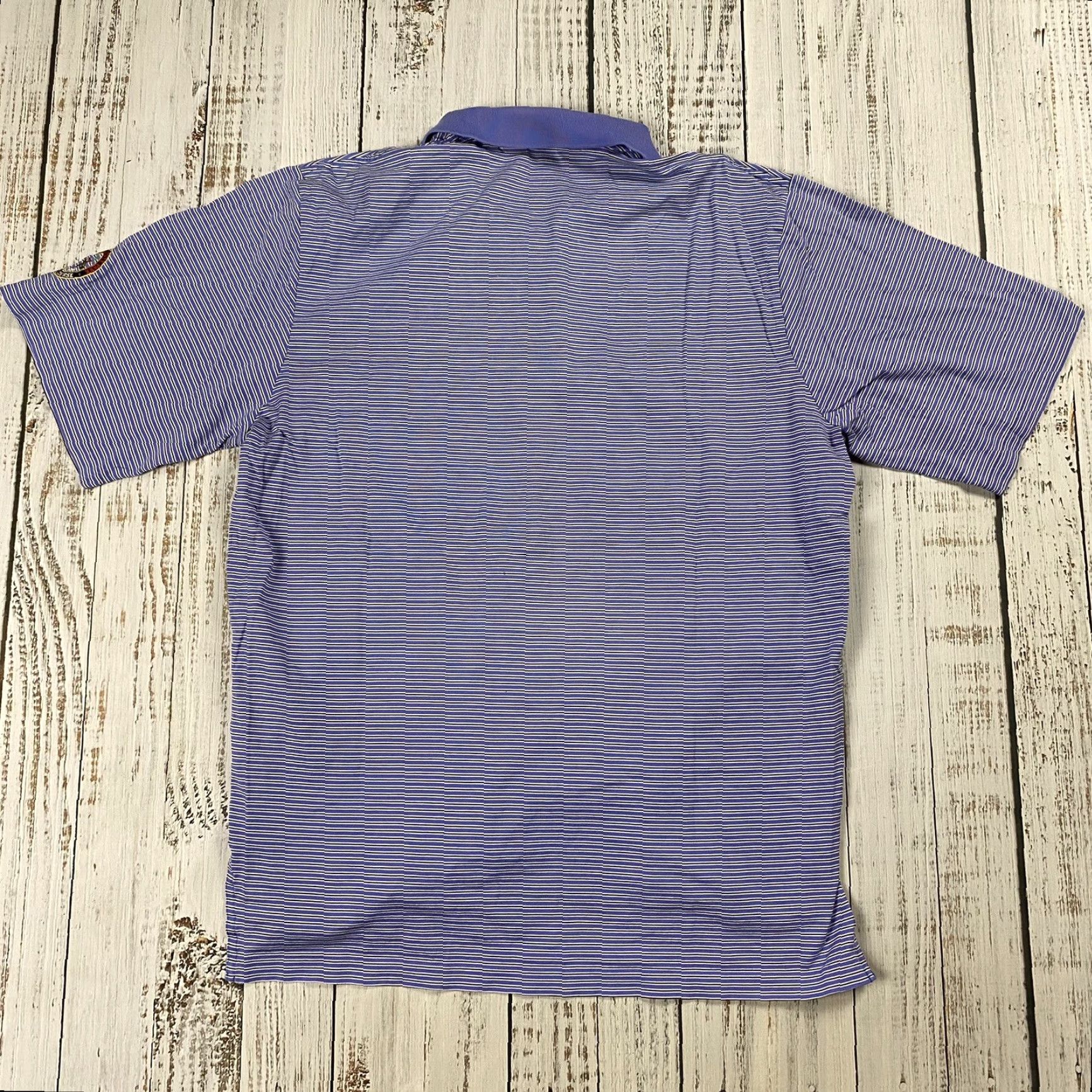 Polo Ralph Lauren VINTAGE POLO GOLF RALPH LAUREN EMBROIDERED STRIPED POLO SHIRT MENS L LIGHT BLUE LAVENDER GOLF Size US L / EU 52-54 / 3 - 7 Thumbnail