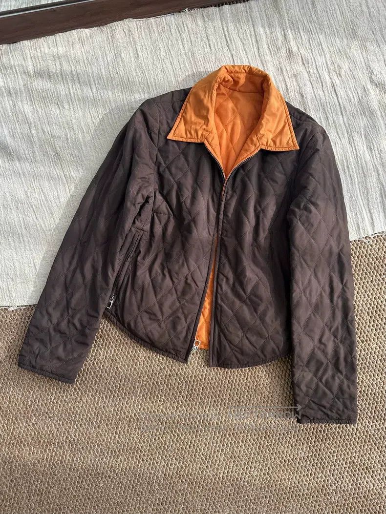 Hermes Hermes Simple Diamond Pattern Double Face Cotton Coat Jack Size S / US 4 / IT 40 - 4 Thumbnail