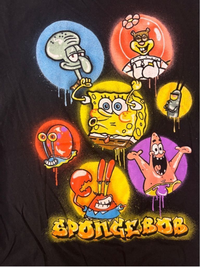 Nickelodeon Men's Nickelodeon Spongebob T-Shirt, Size S Black Multicolor Size US S / EU 44-46 / 1 - 1 Thumbnail