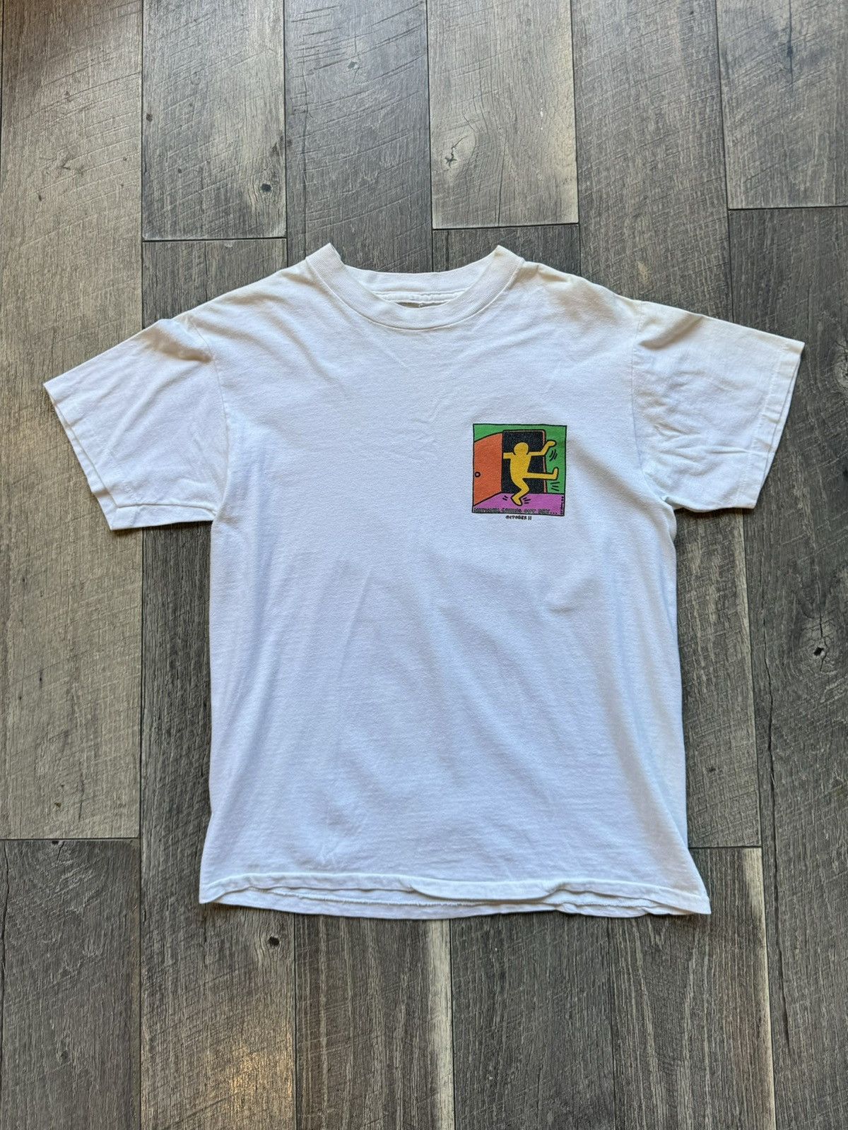 Vintage Vintage 90s Keith Haring National Coming Out Day Art Tee - M Size US M / EU 48-50 / 2 - 4 Thumbnail