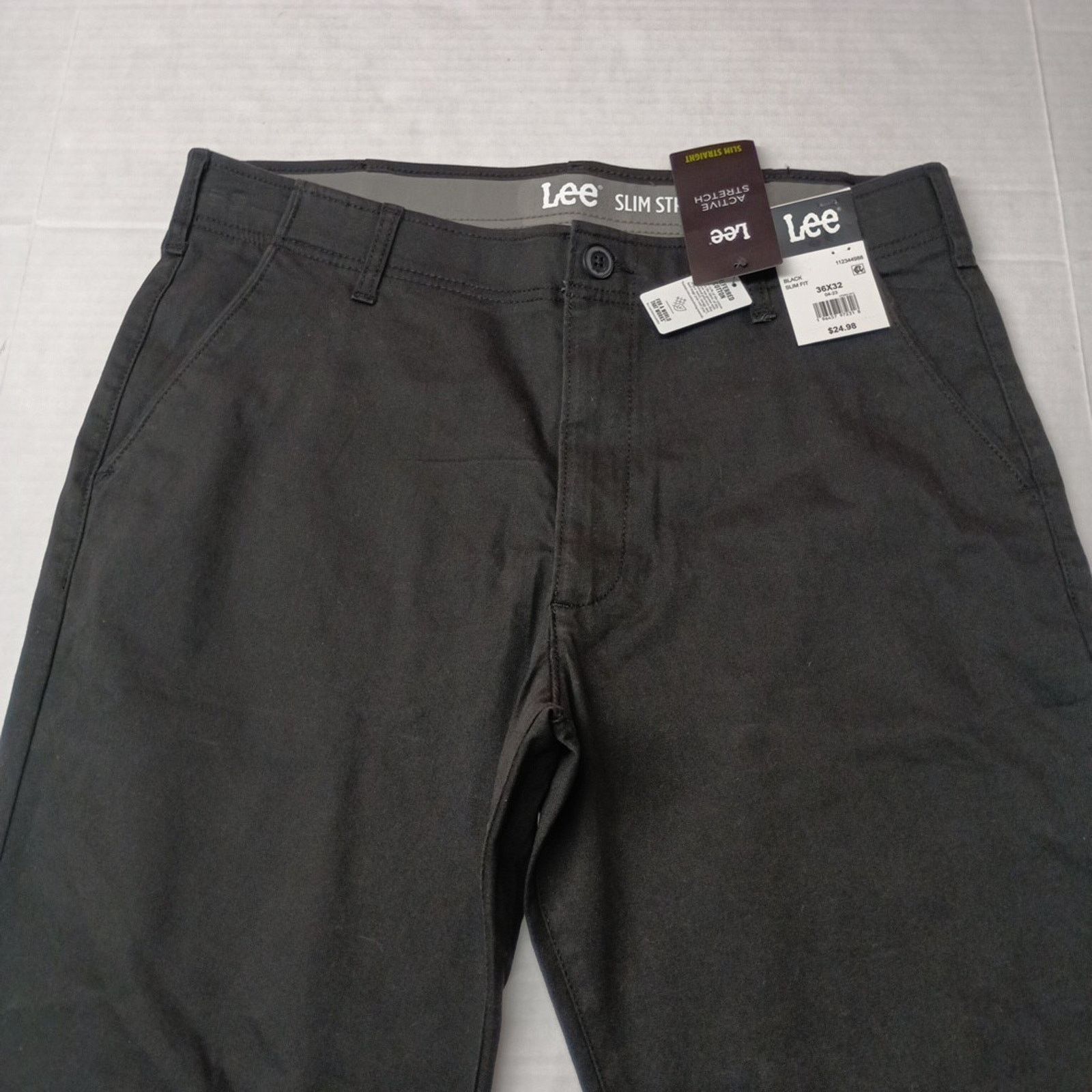 Lee Lee Flat Front Chino Pants Men's 36x32 Black Slim Fit Size US 36 / EU 52 - 5 Thumbnail