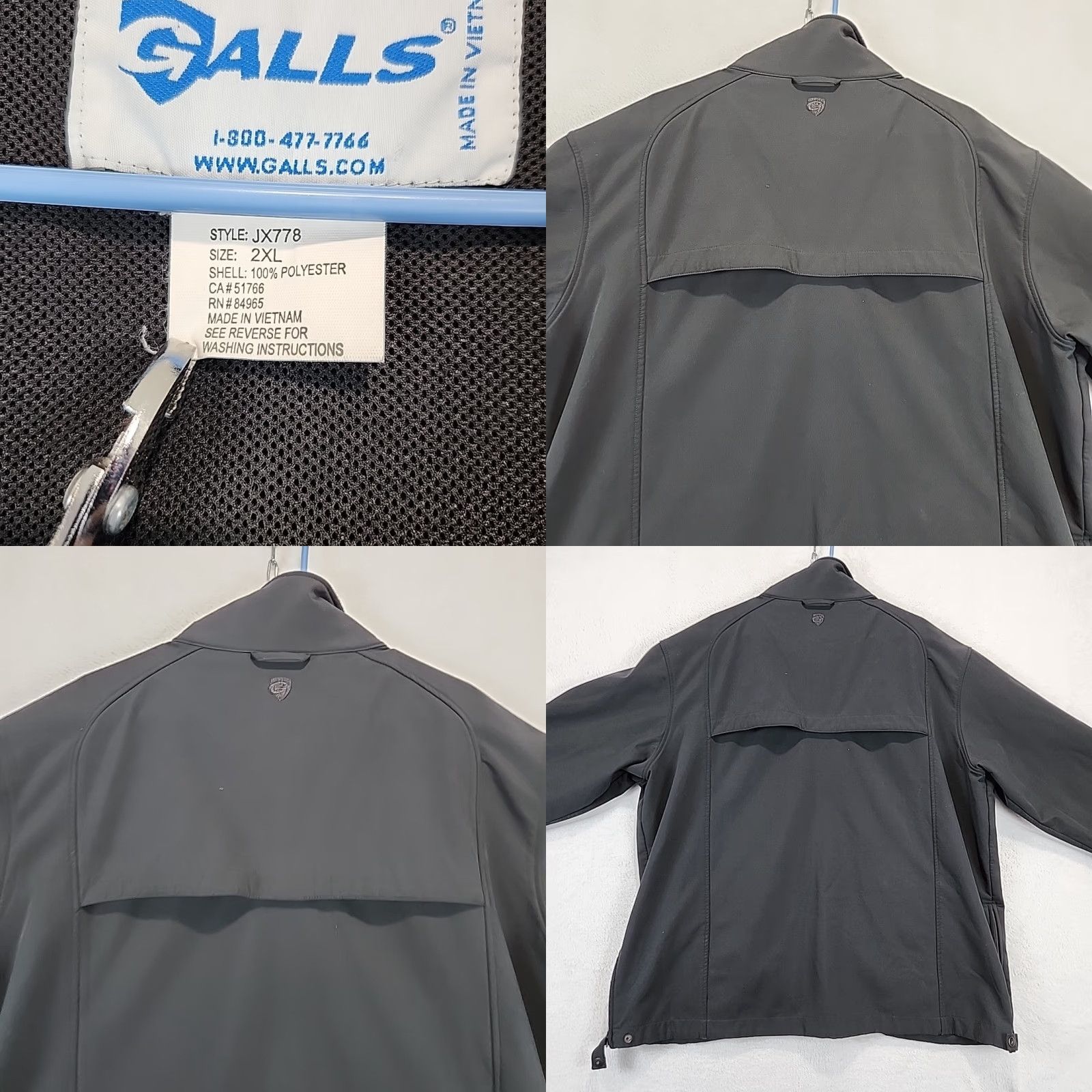 Vintage Galls JX778 Softshell Security Lined Jacket Full Zip Black Men's XXL Jacket Size US XXL / EU 58 / 5 - 9 Thumbnail