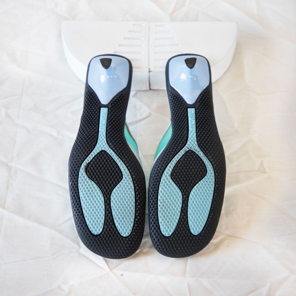 Miu Miu Miu Miu 1999 Blue Bubble Heel Mules Size US 8.5 / IT 38.5 - 7 Thumbnail