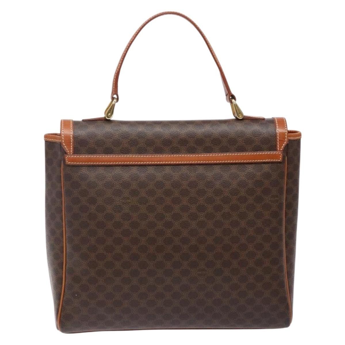 Celine CELINE Macadam Canvas Hand Bag Pvc Leather Brown Gold Size ONE SIZE - 3 Thumbnail