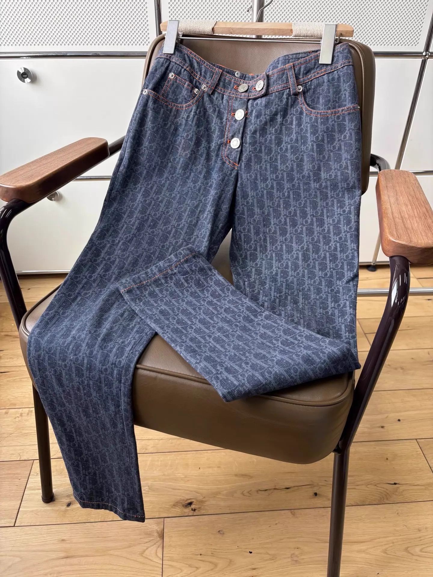 Dior Dior Oblique blue orange low-rise 34 jeans Size 25" / US 0 / IT 36 - 2 Thumbnail