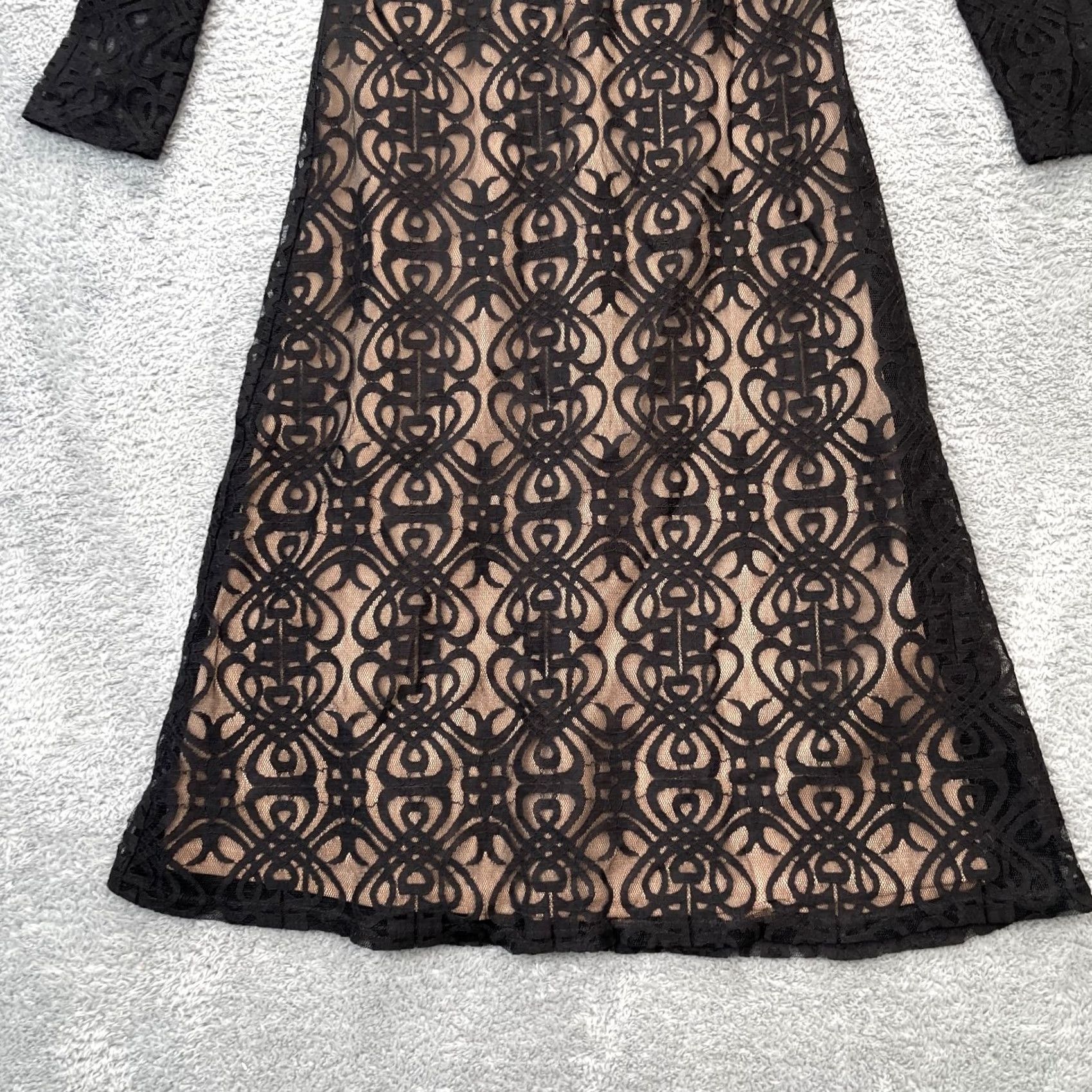 Forever 21 FOREVER 21 Dress Womens Small Black Floral Lace Crochet Overlay Mock Neck Gothic Size S / US 4 / IT 40 - 4 Thumbnail