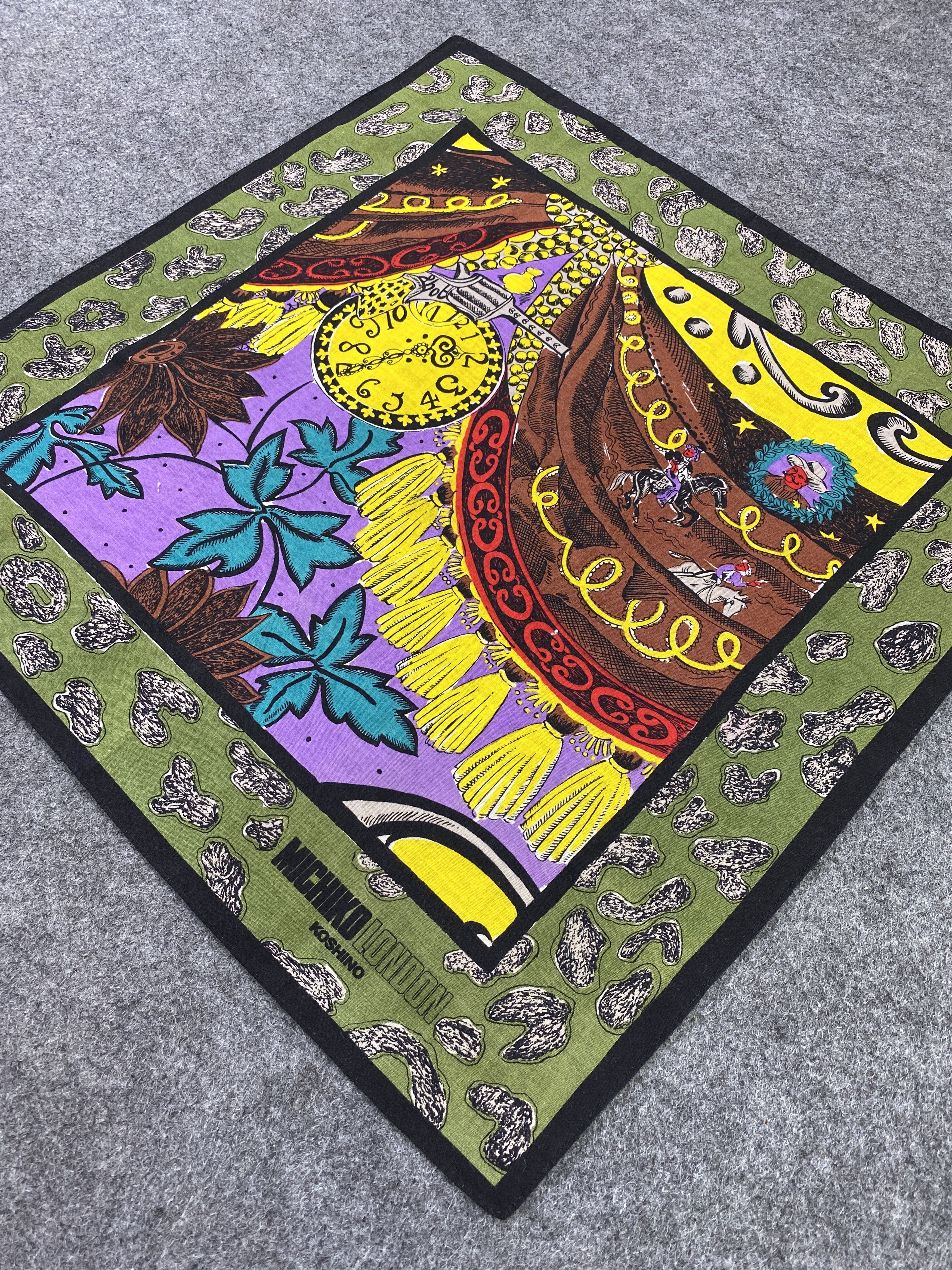 Michiko Koshino × Vintage Michiko Koshino Handkerchief / Bandana / Neckerchief-B187 Size ONE SIZE - 4 Thumbnail