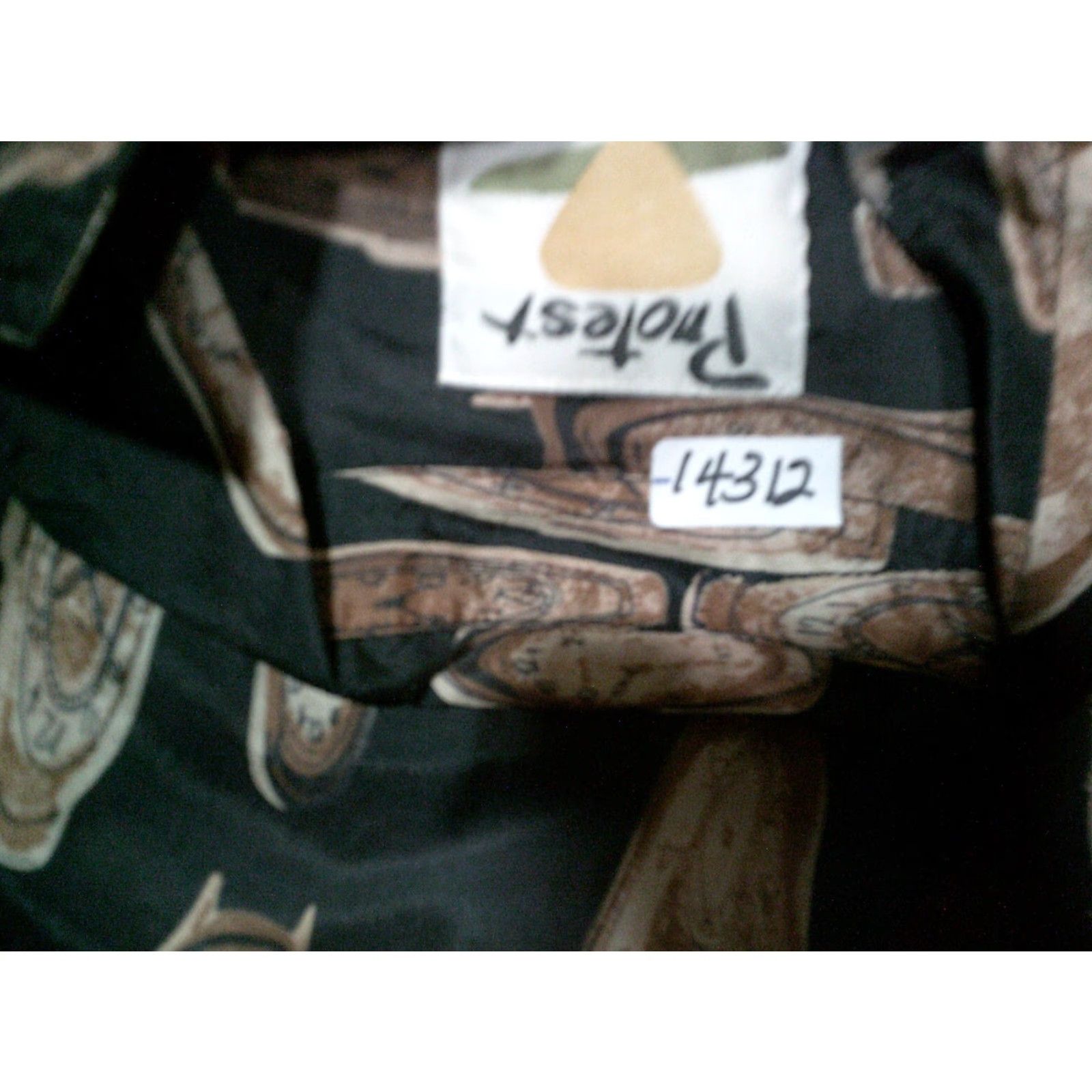 Vintage VINTAGE Protest Silk Button Up Shirt Mens Medium Brown Watches AOP 90s Abstract Shirt Size US M / EU 48-50 / 2 - 7 Thumbnail