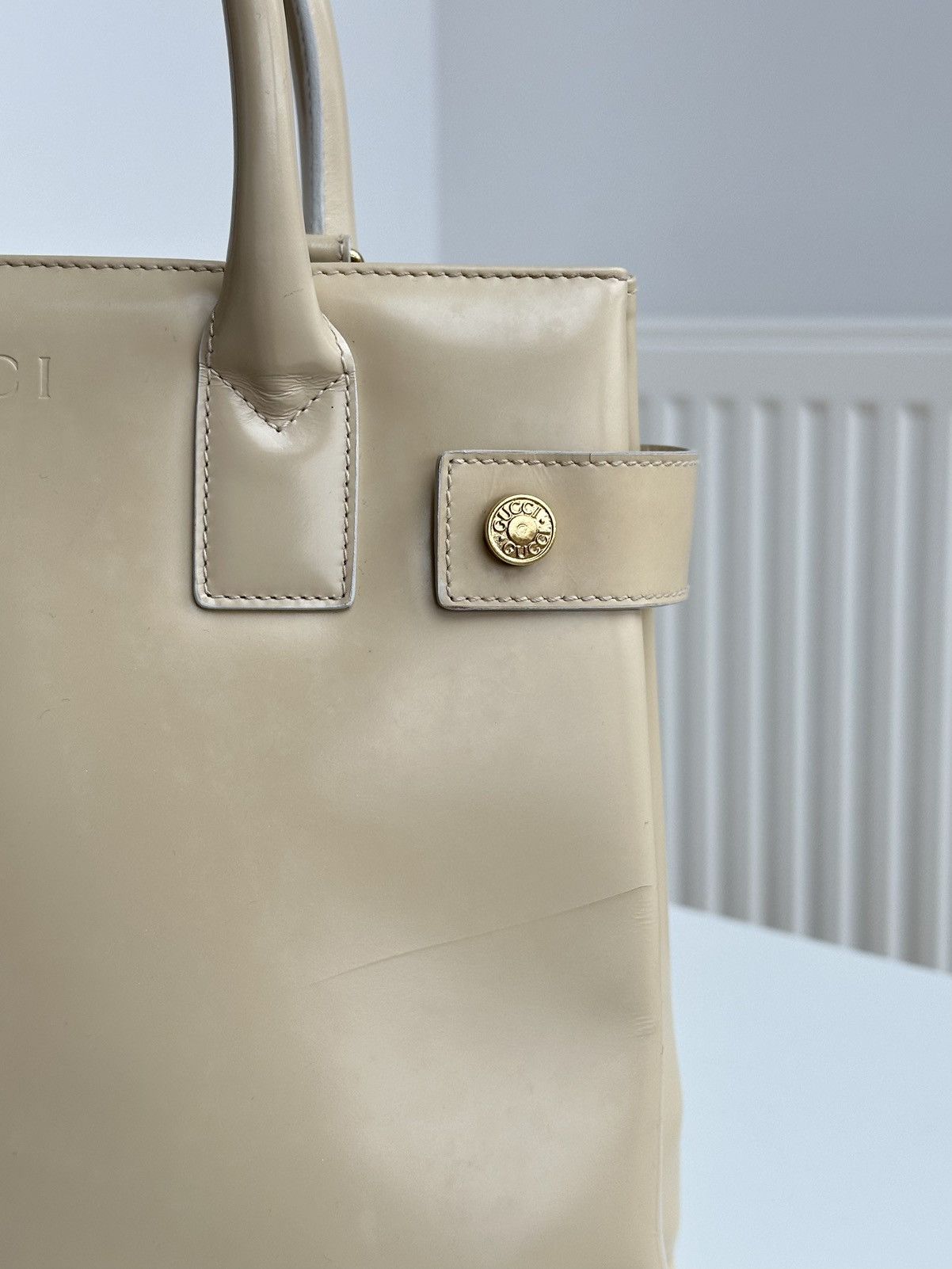 Gucci Vintage Gucci Leather Beige Shoulder Hand bag 000 2404 0503 Size ONE SIZE - 6 Thumbnail