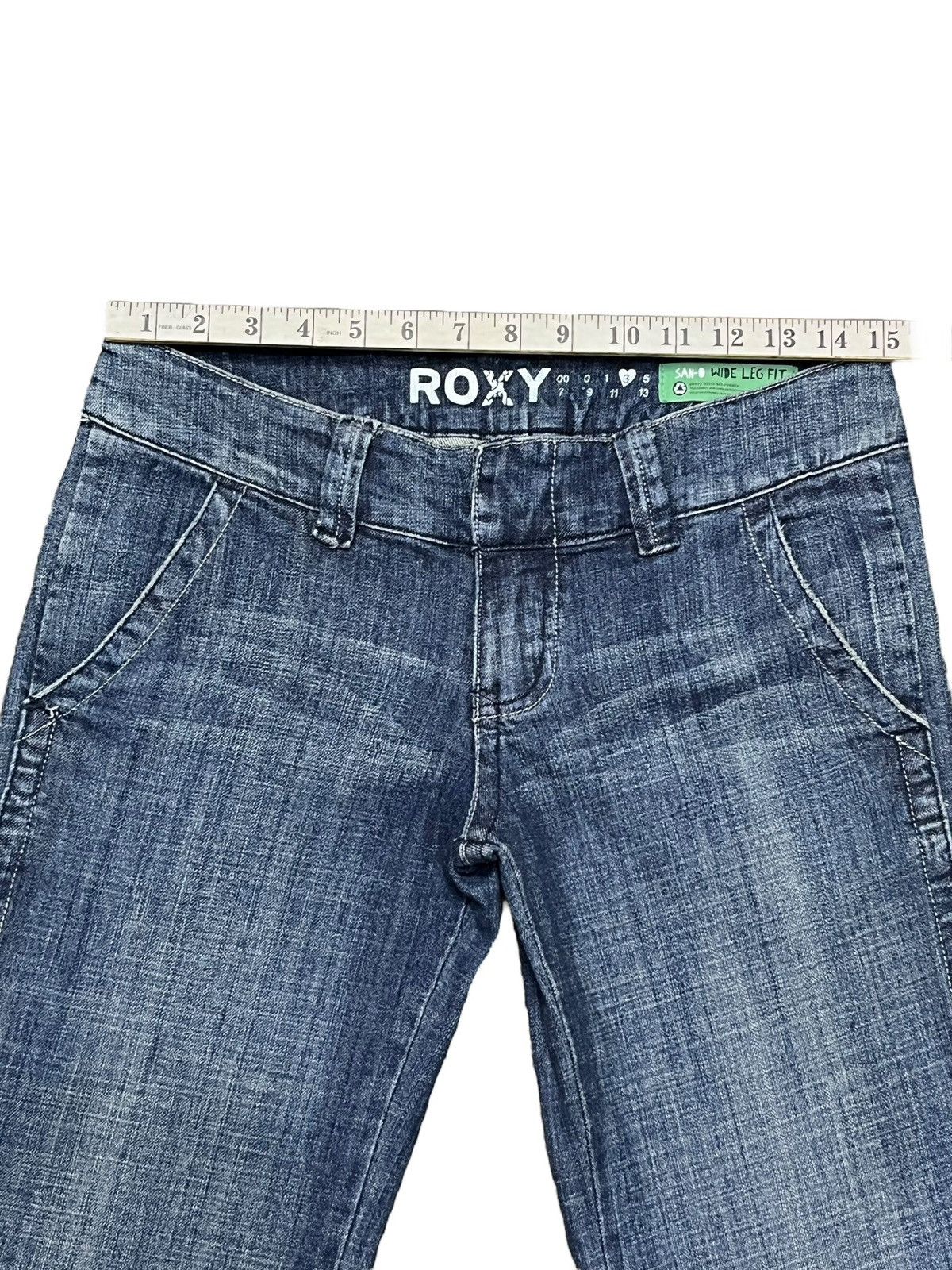 Quiksilver FYE 🔥ROXY Ultra Wide Leg Flare Vintage Distressed Denim Size 29" - 12 Thumbnail