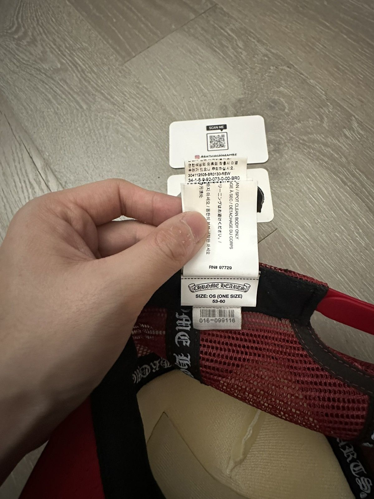 Chrome Hearts Chrome Hearts FUCK Hollywood Trucker Hat Red/White Size ONE SIZE - 8 Thumbnail