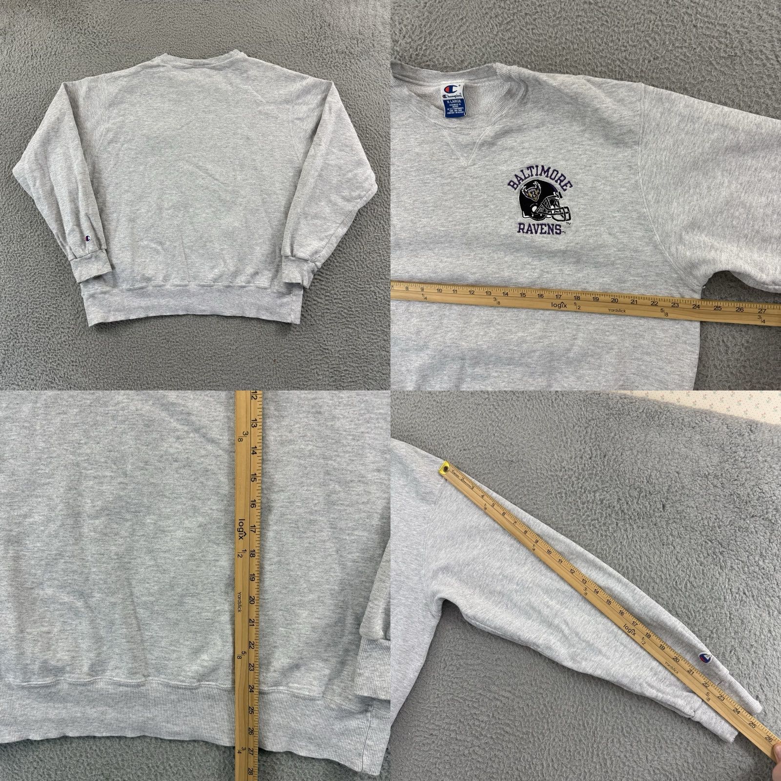 Champion VINTAGE Baltimore Ravens Sweatshirt Mens XL Gray Champion NFL 90s Sport Football Size US XL / EU 56 / 4 - 8 Thumbnail