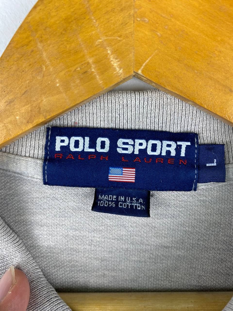 Polo Ralph Lauren vintage polo sport ralph lauren usa polo tee distressed Size US L / EU 52-54 / 3 - 8 Thumbnail