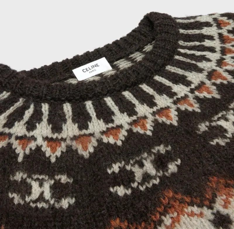 Celine o1mle0426 Fair Isle Wool Sweater in Multicolor Size US L / EU 52-54 / 3 - 3 Thumbnail