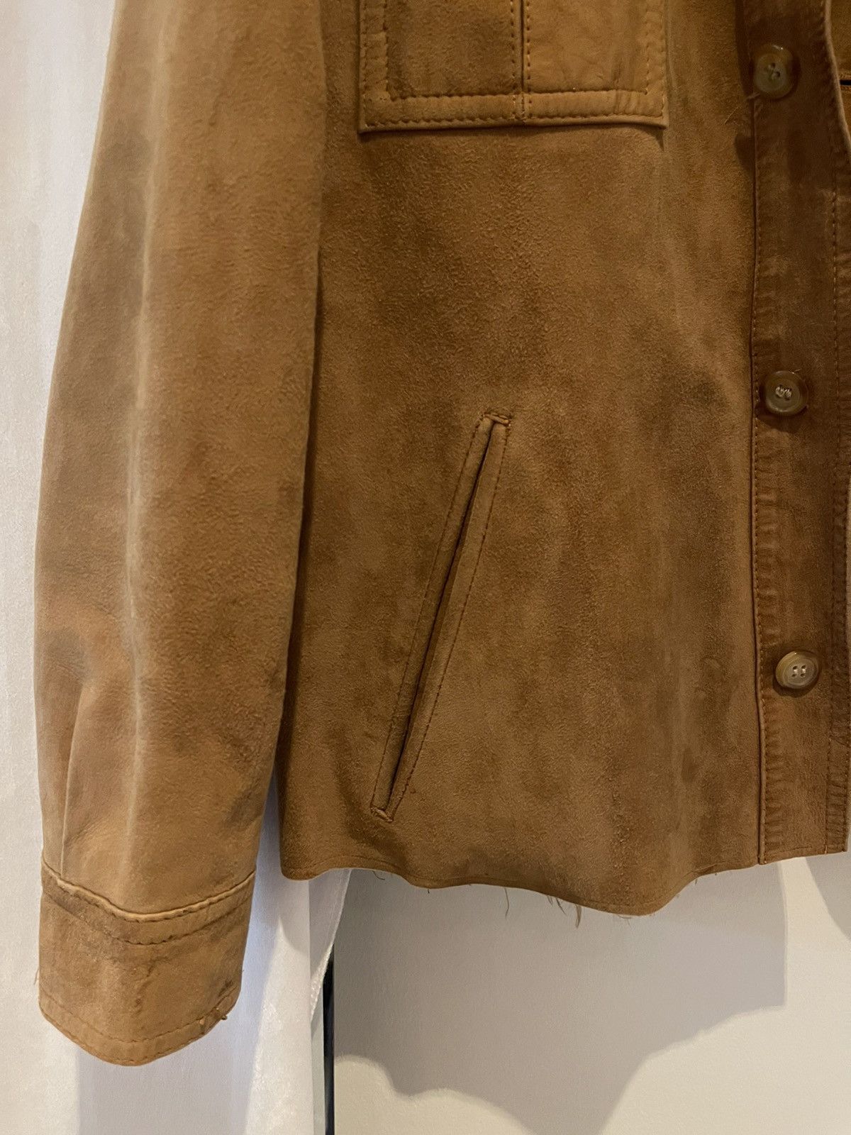 Vintage 70s camel suede casadesport cropped work jacket Size US L / EU 52-54 / 3 - 6 Thumbnail