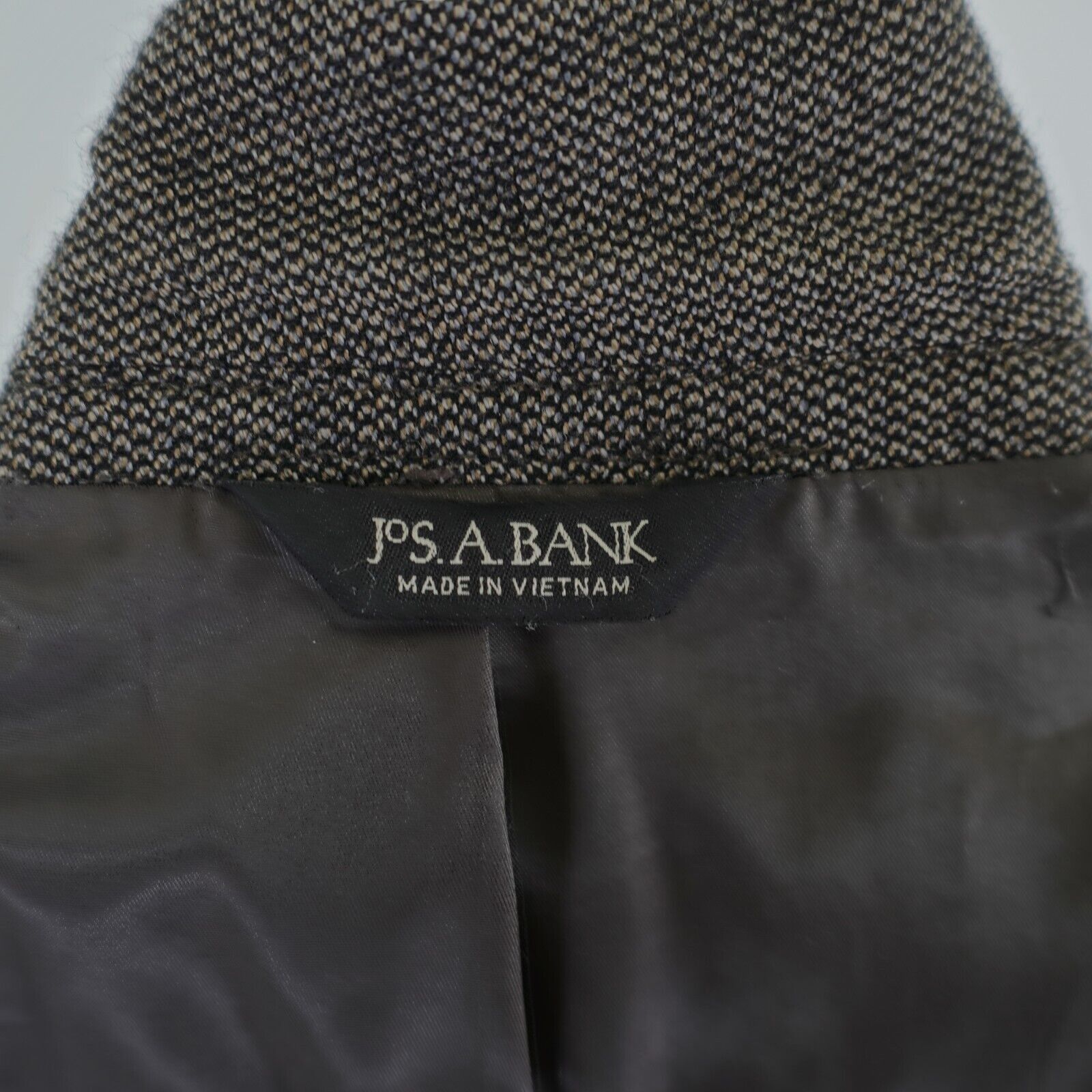 Jos. A. Bank Jos A Bank Tweed Wool Black & Tan Check 2 Button Sport Coat Size 40R - 11 Thumbnail