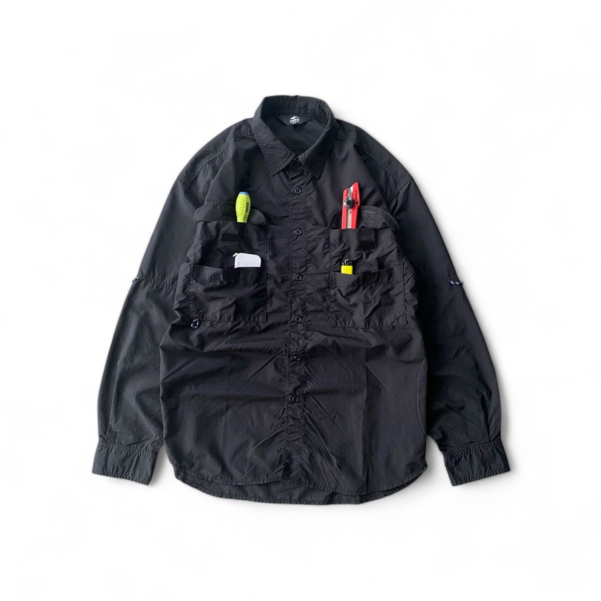 Japanese Brand UTILITY MULTIPOCKET OUTDOOR NYLON SHIRT BUTTON UP Size US L / EU 52-54 / 3 - 1 Thumbnail