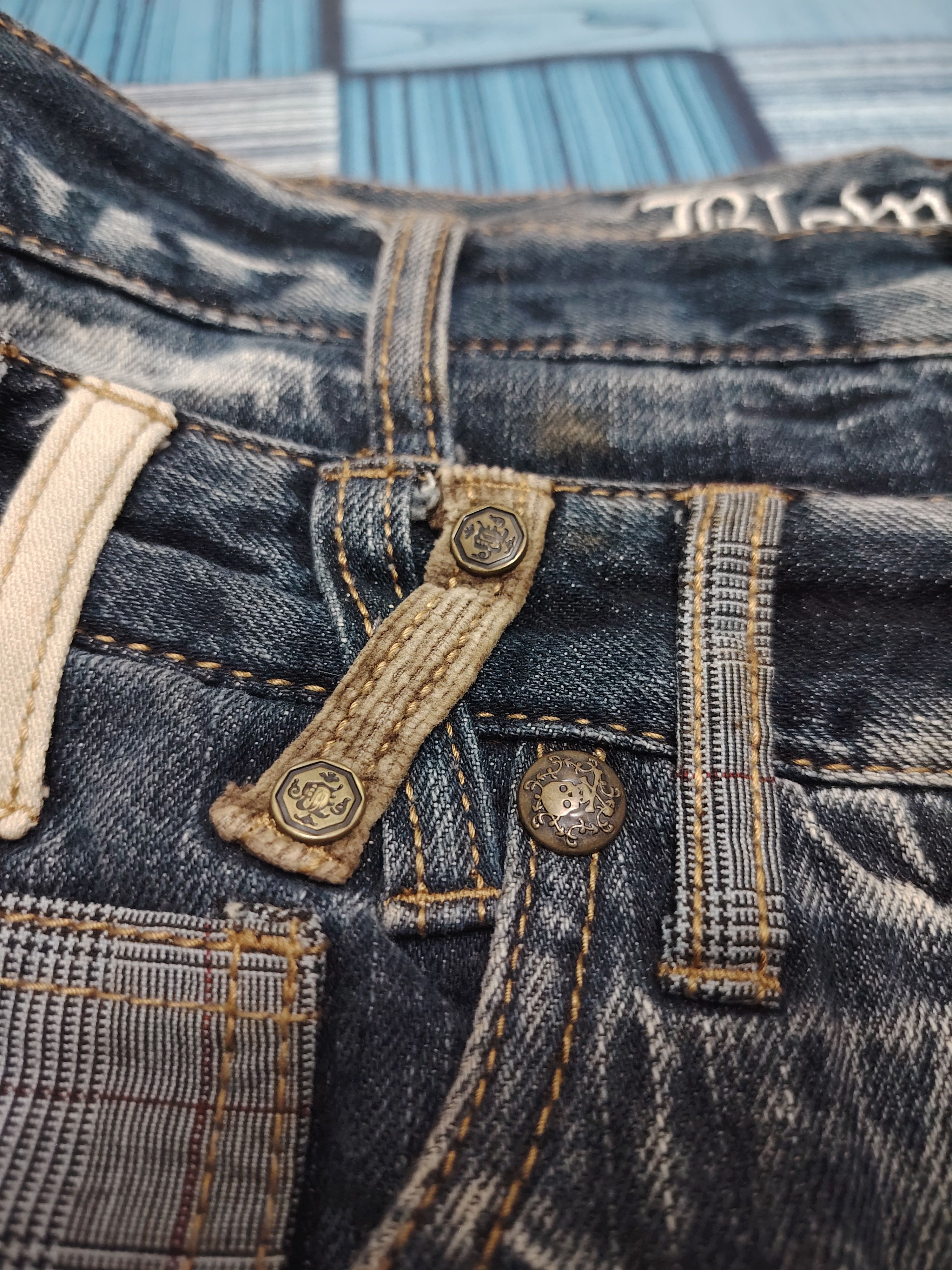 Who Decides War Japanese Blow By Blue Double Waist Flared Jeans Size US 31 - 14 Thumbnail