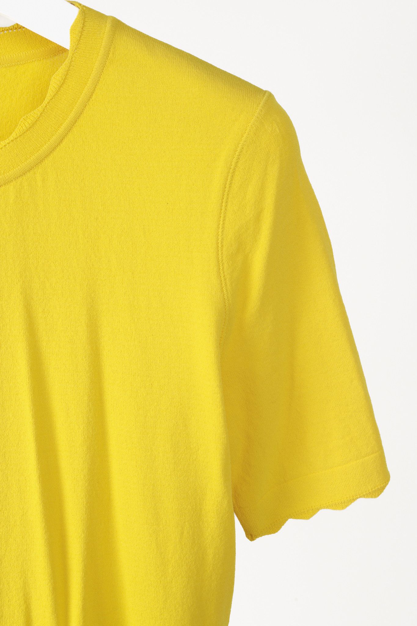 Other Marc Cain Yellow Knit Scalloped Tee Size L / US 10 / IT 46 - 5 Thumbnail
