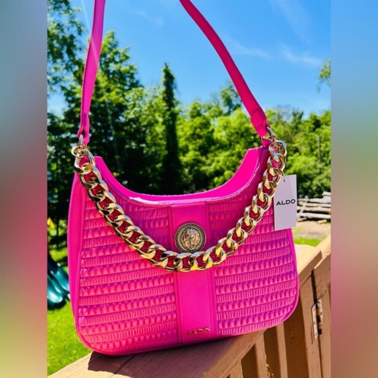 Aldo Pink Shoulder Bag With Gold Chain Nwt, Women's