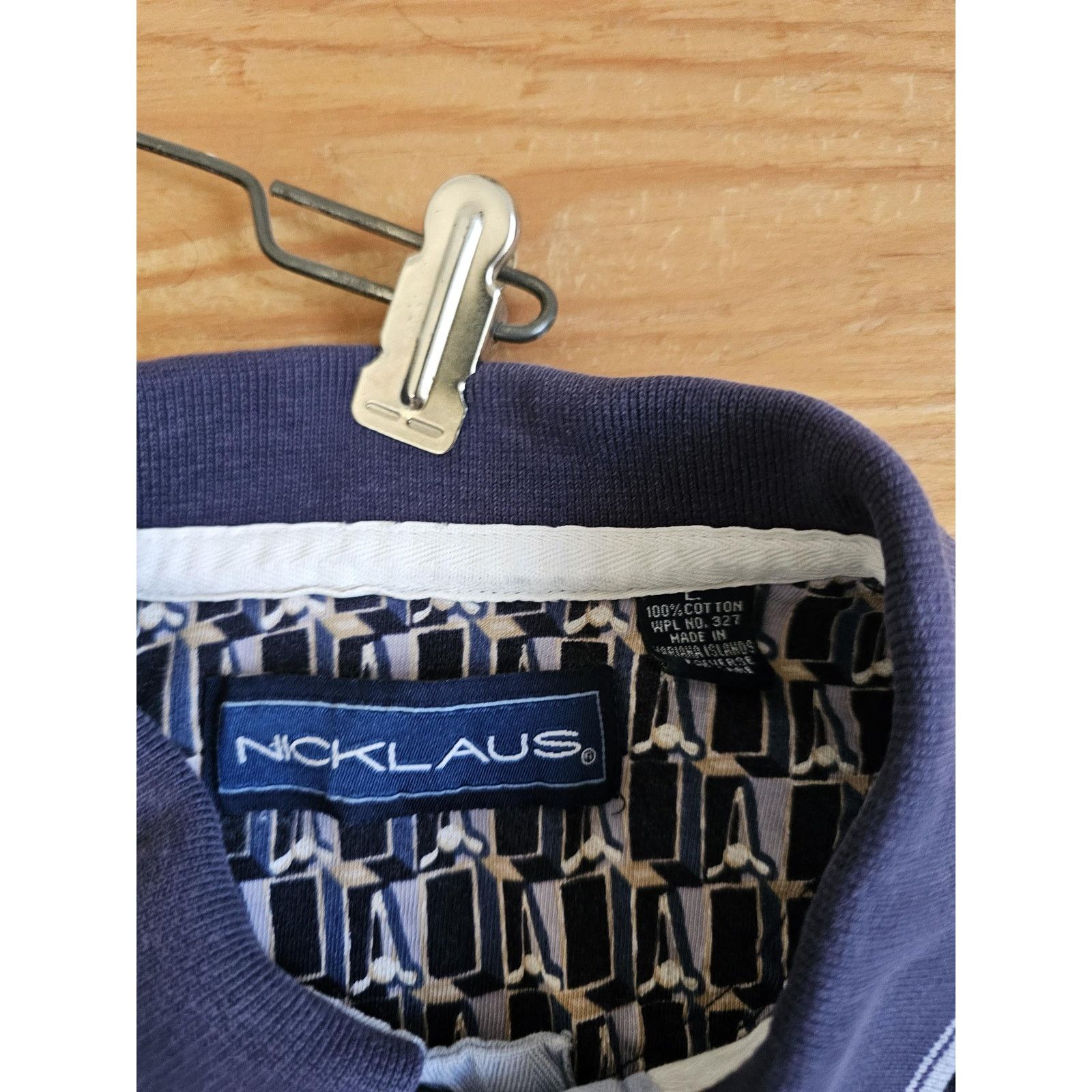 Other Jack Nicklaus Golf Shirt, Geometric, Blue Sz L 1990s Size US L / EU 52-54 / 3 - 3 Thumbnail