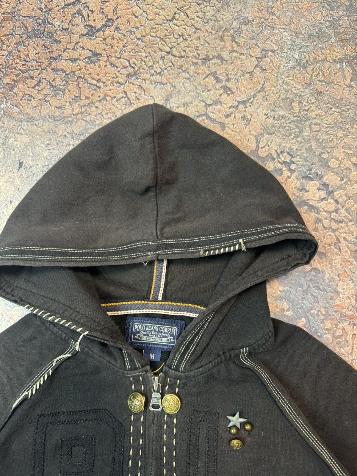 Polo Ralph Lauren Y2K Polo Ralph Lauren White Stitch Big Logo Zip Up Hoodie Size M / US 6-8 / IT 42-44 - 9 Thumbnail
