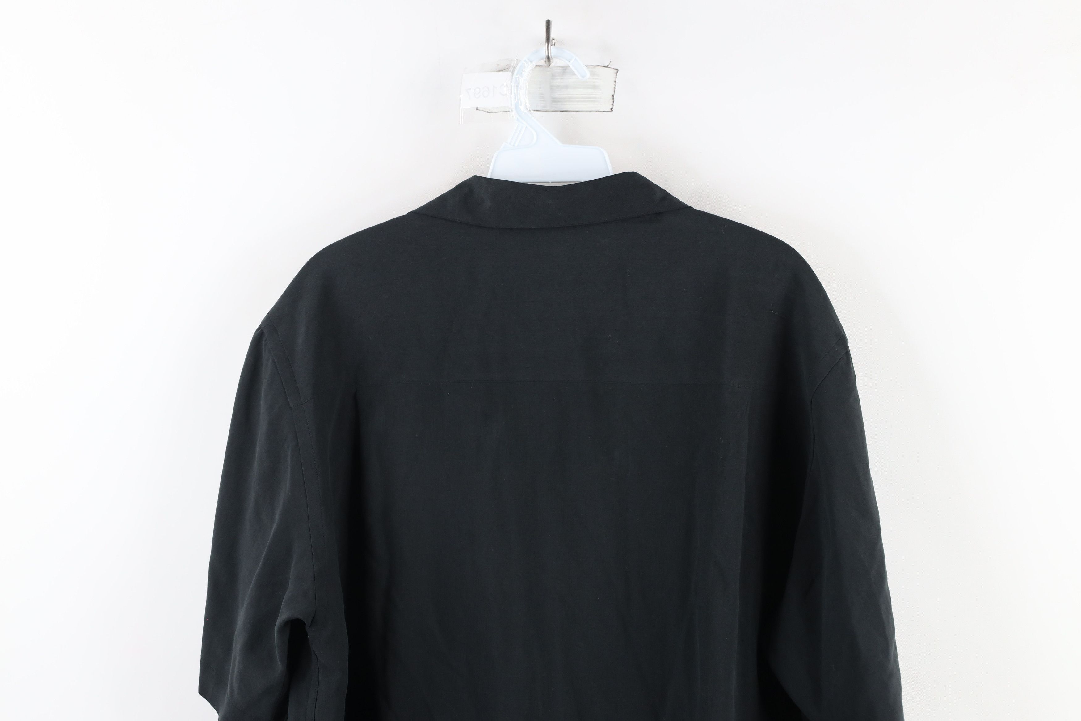 Vintage Vintage 90s Streetwear Silk Short Sleeve Button Shirt Black Size US M / EU 48-50 / 2 - 8 Thumbnail