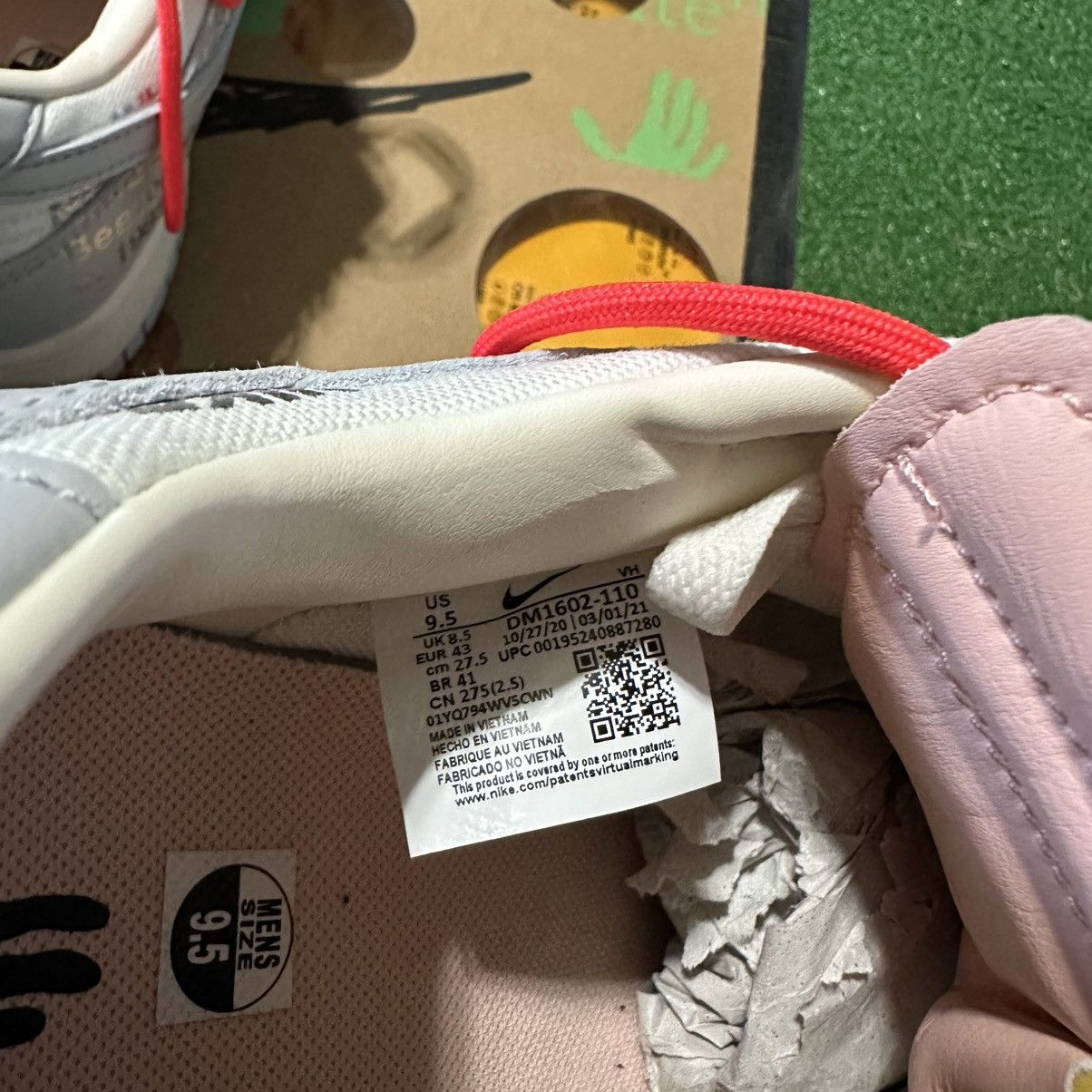 Nike × Off-White Nike Dunk Low Off White Lot 06 Of 50 Size US 9.5 / EU 42-43 - 10 Thumbnail