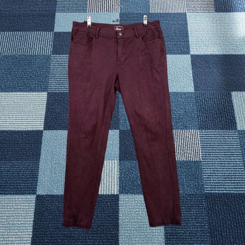 Vintage GH Bass Co Jeans Womens 8 Maroon Red Skinny Ankle Mid Rise Stretch Zip Fly 31x24 Size 30" / US 8 / IT 44 - 1 Thumbnail