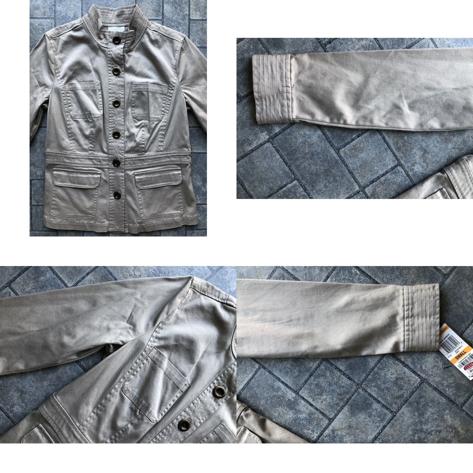 Charter Club NWT Charter Club Womens Jacket S Sand Beige Button Up Cotton Spandex Pockets Size S / US 4 / IT 40 - 8 Thumbnail