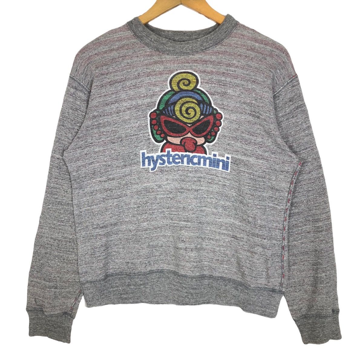 image of Hysteric Glamour Crewneck Reversible Sweatshirt in Grey/Red, Women's (Size Medium)