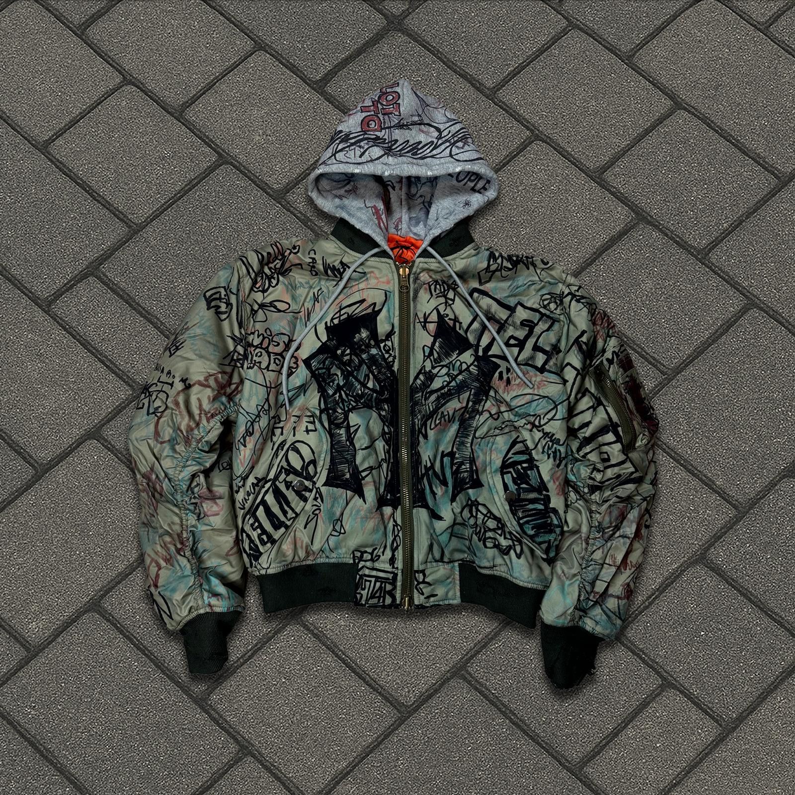 Mowalola Graffiti Hooded Bomber Jacket