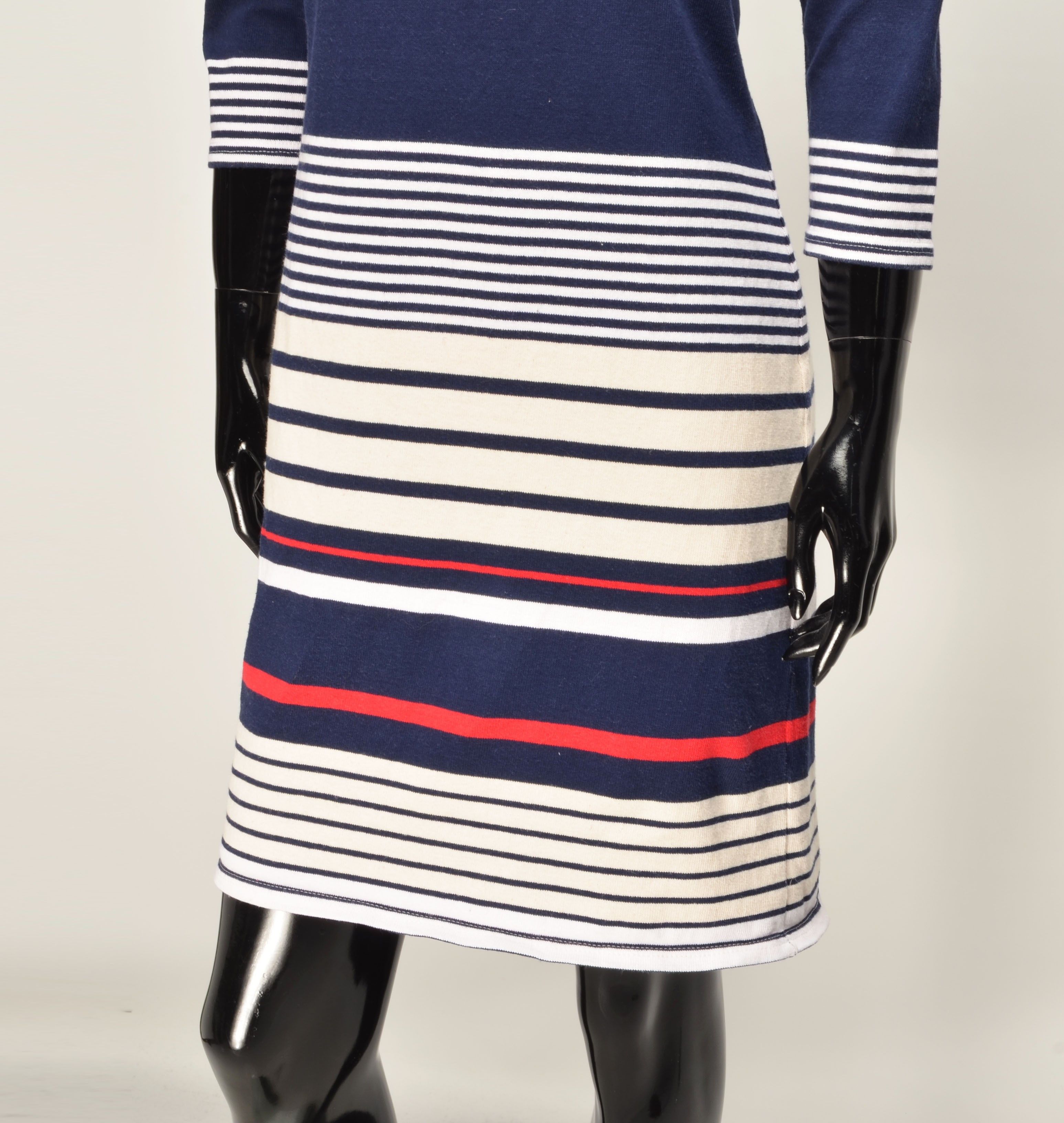 Saint James Vintage Saint James Striped 3/4 Sleeve Mini Dress Size M / US 6-8 / IT 42-44 - 3 Thumbnail