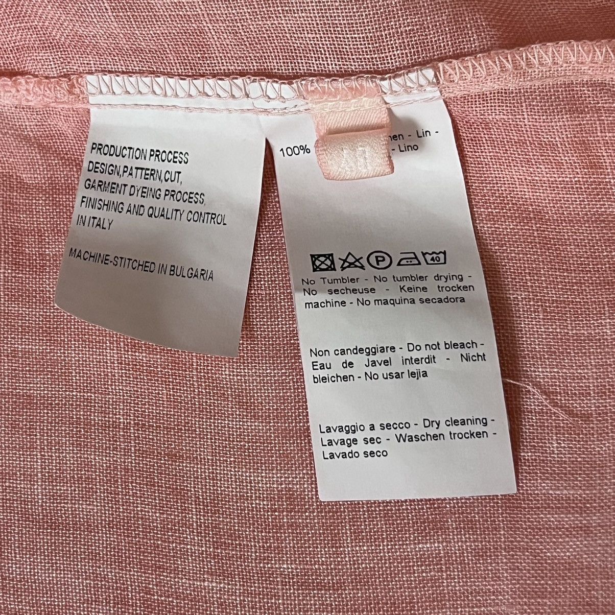 120% Lino 120% Lino Women’s V-Neck Linen Shirt Orange Long Sleeve XL Size XL / US 12-14 / IT 48-50 - 11 Thumbnail