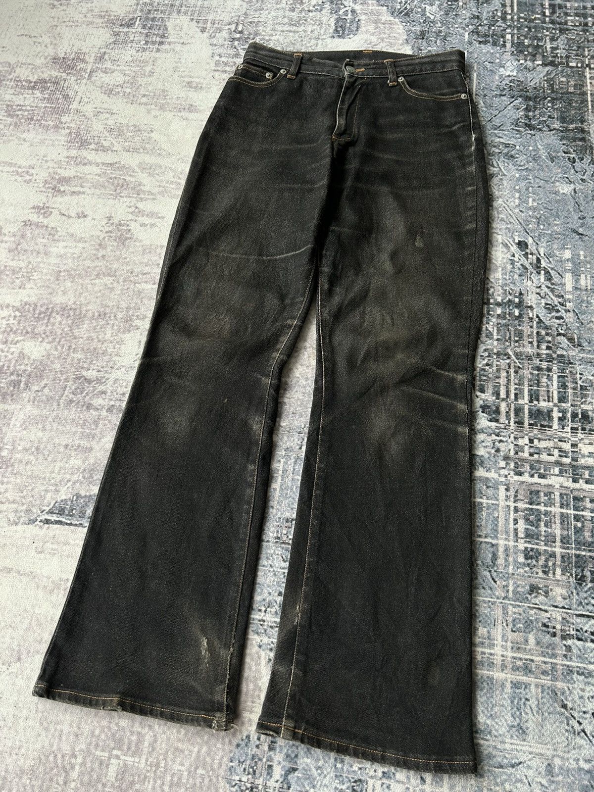 If Six Was Nine Flared Tornado Mart Styles Black Denim Size US 28 / EU 44 - 4 Thumbnail