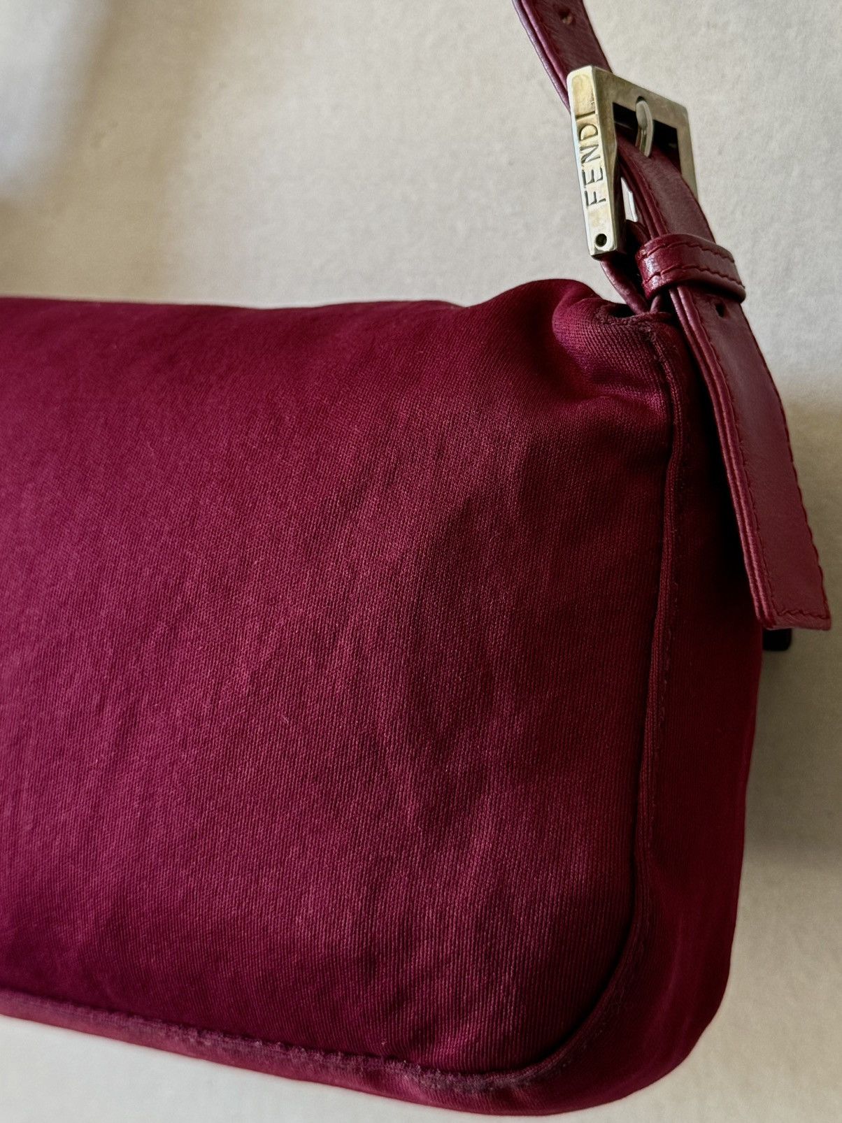 Fendi - 2000’s - Classic Baguette - Raspberry Neoprene Bag