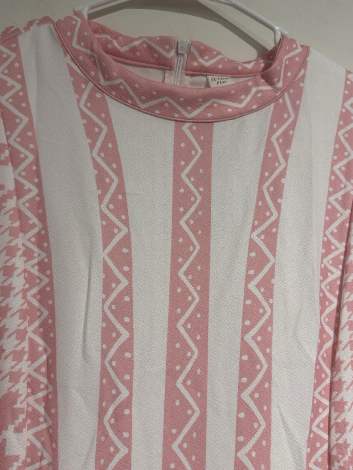Other WDIRARA Houndstooth Chevron Mock Neck Butterfly Sleeve Dress Size 4XL / US 24-26 - 9 Thumbnail