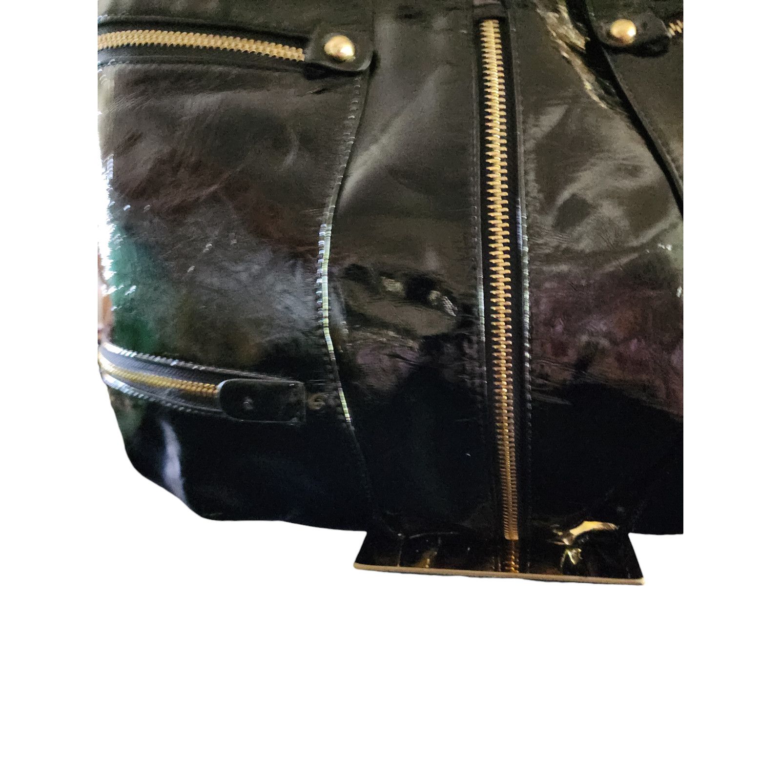Other Big Buddha black patent leather shoulder bag studded zippers Size ONE SIZE - 3 Thumbnail