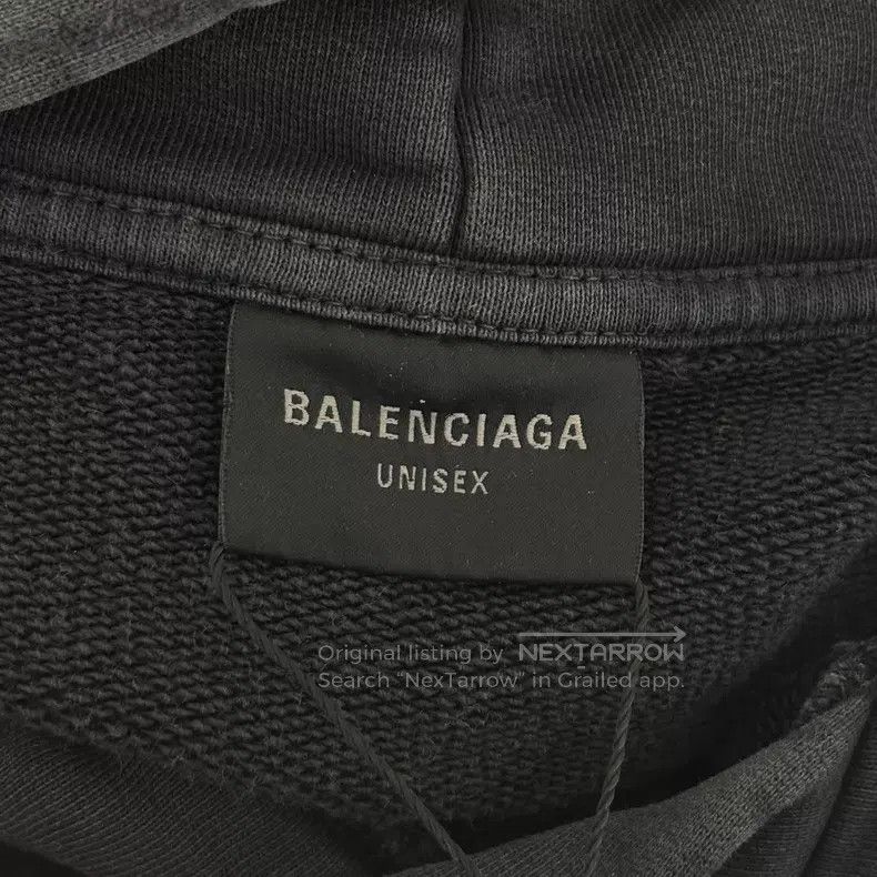 Balenciaga Balenciaga Gray tape water-washed hoodie Size US M / EU 48-50 / 2 - 3 Thumbnail