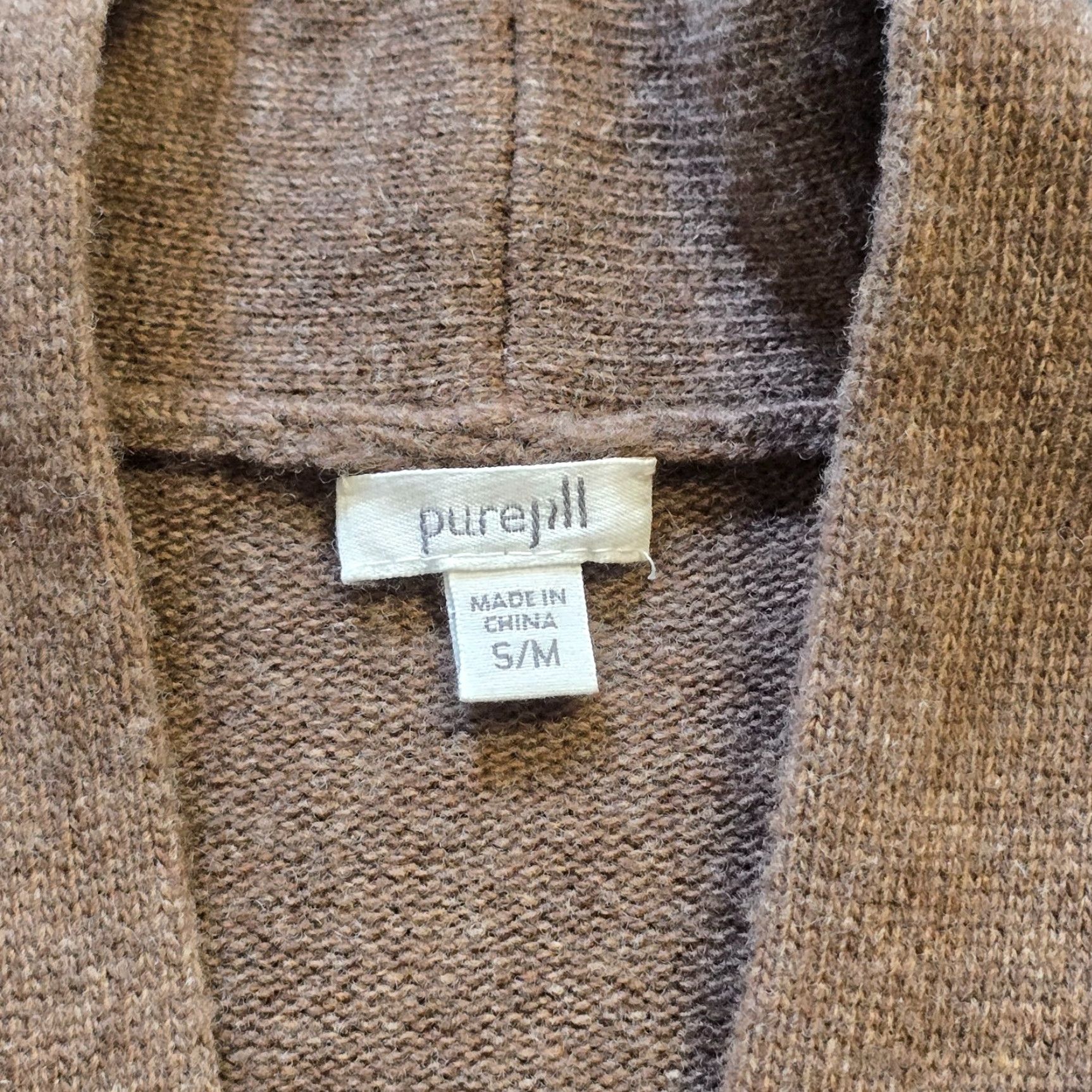 J. Jill J. Jill Sweater Womens Size M Brown Wool Blend Knit Short Sleeve Oversized Pullover V-Neck Classic Casual Size M / US 6-8 / IT 42-44 - 3 Thumbnail