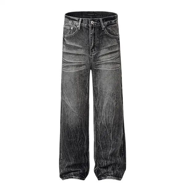 Japanese Brand American high street trend washed distressed straight jeans Size US 32 / EU 48 - 1 Thumbnail