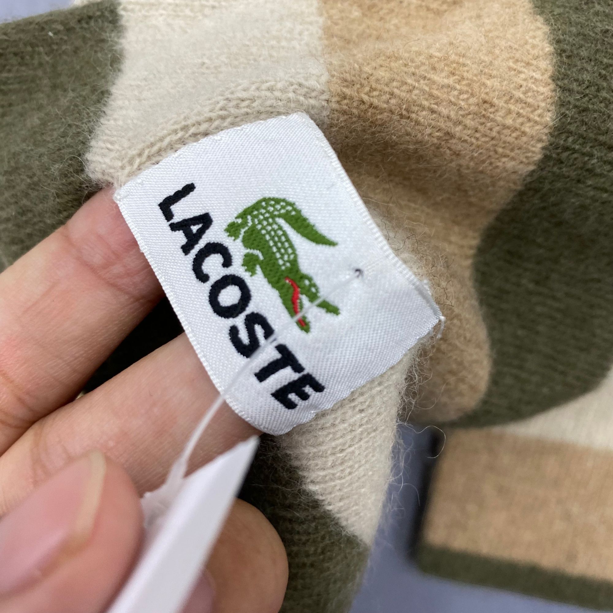 Lacoste Vintage Lacoste Scarf Muffler Wool Winter Knit Scarves Size ONE SIZE - 5 Thumbnail