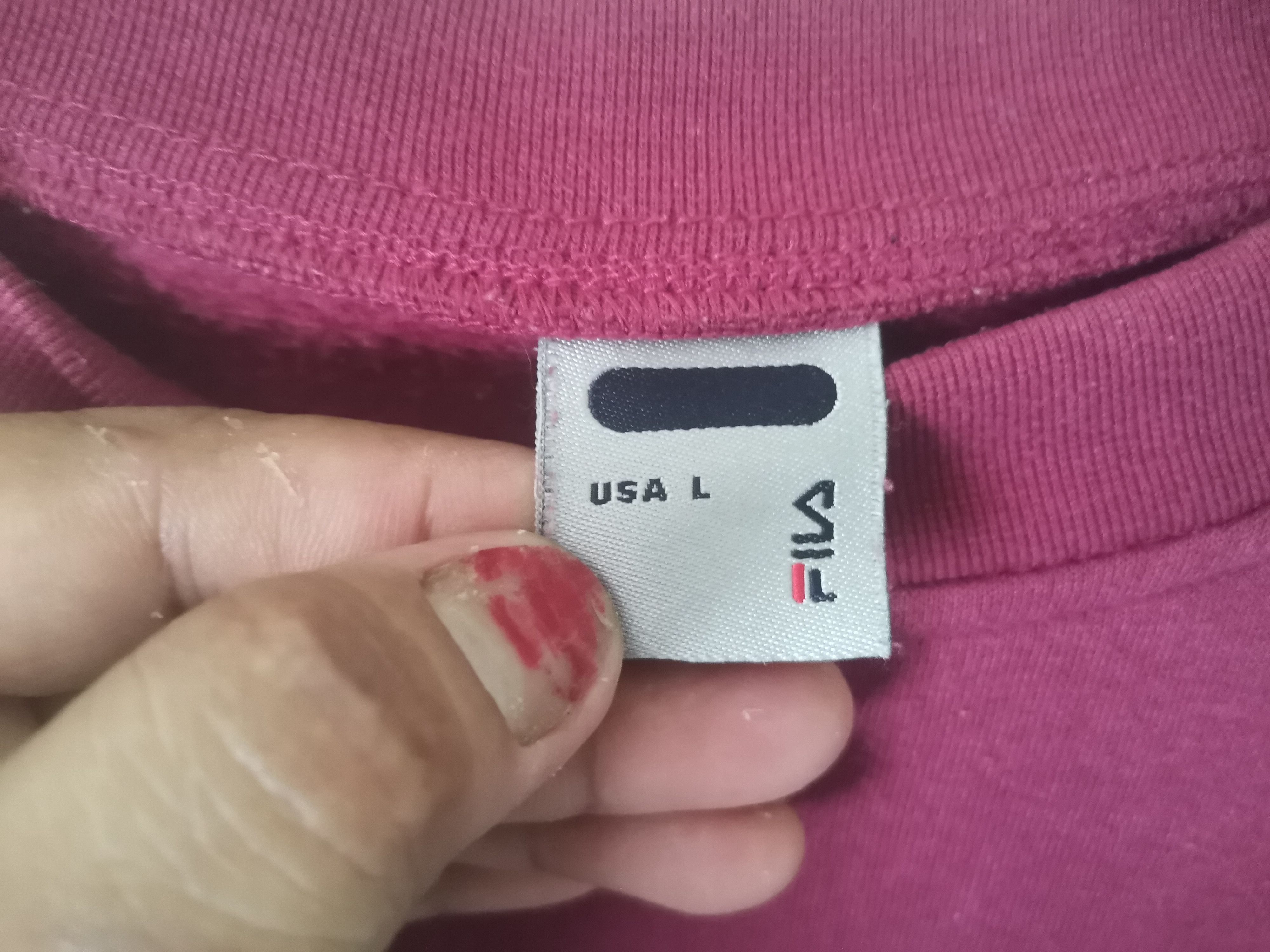 Fila × Vintage Rare Fila sweatshirt big logo maroon colour Size US L / EU 52-54 / 3 - 4 Thumbnail