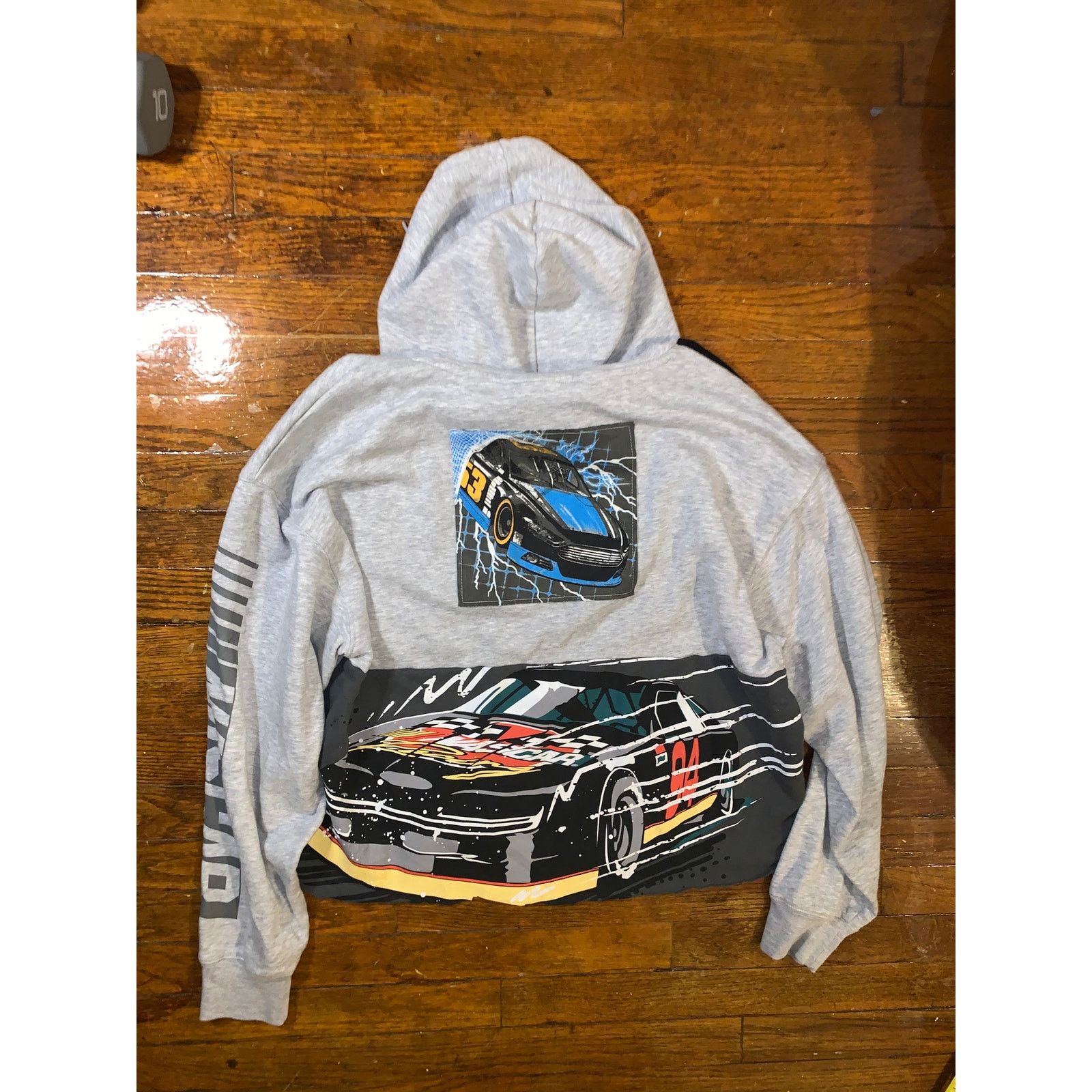 NASCAR NASCAR Cropped Racing Hoodie Gray Spliced Graphic Boxy Fit Size US M / EU 48-50 / 2 - 9 Thumbnail