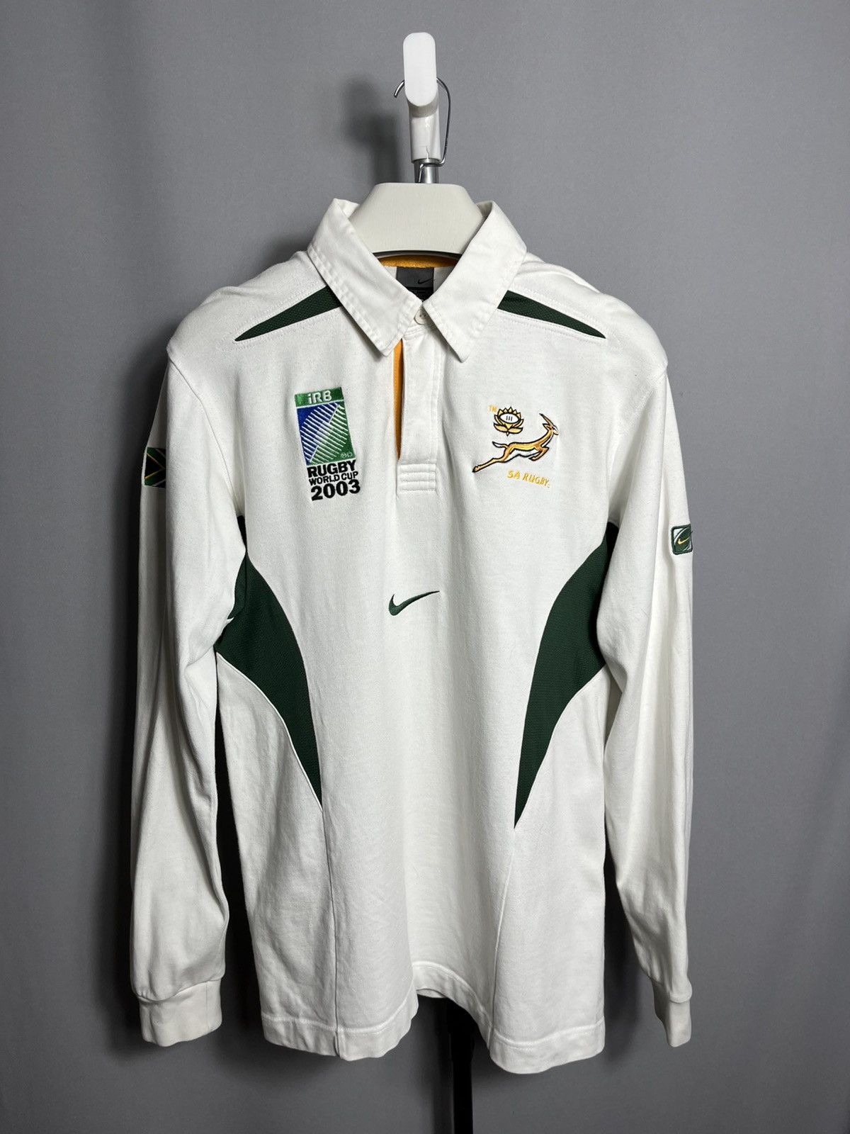 Nike 🇿🇦 South Africa 2003 Mens Rugby World Cup Jersey Long Sleeve Size US M / EU 48-50 / 2 - 1 Thumbnail